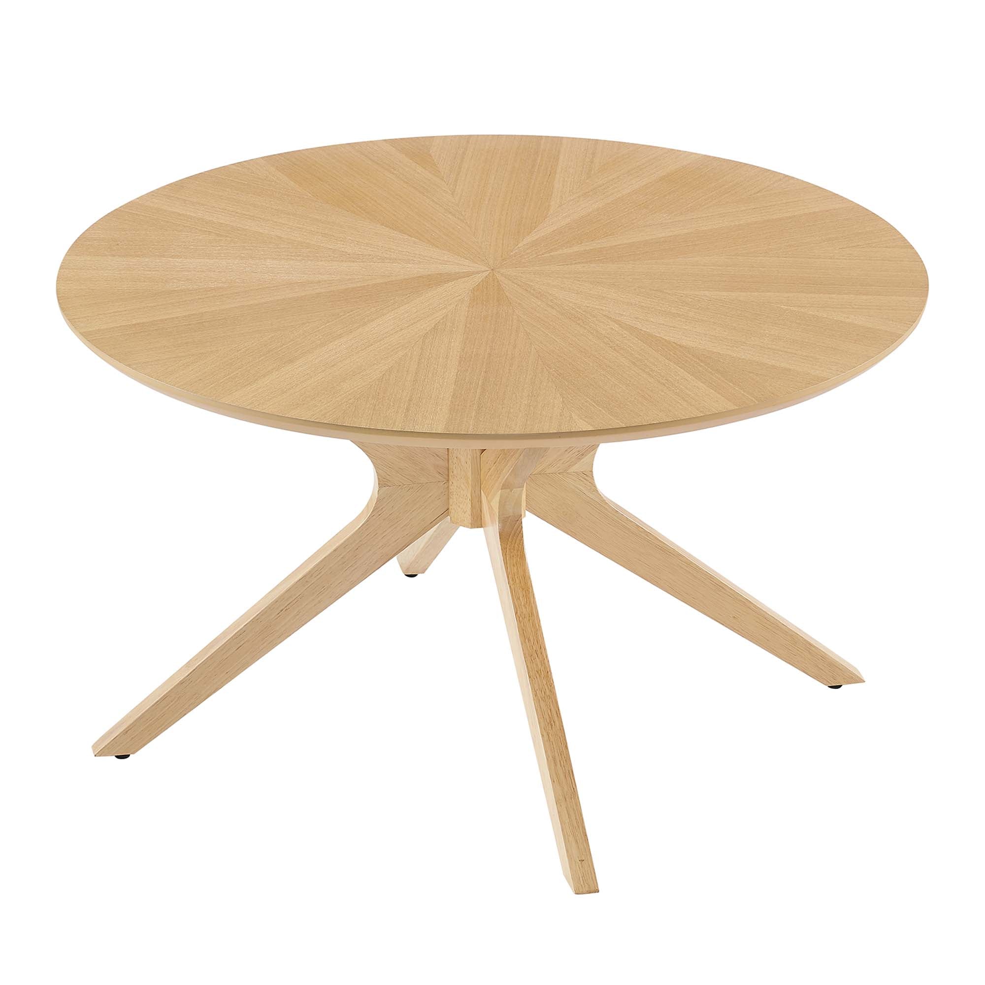 Crossroads Round Wood Coffee Table, Oak
