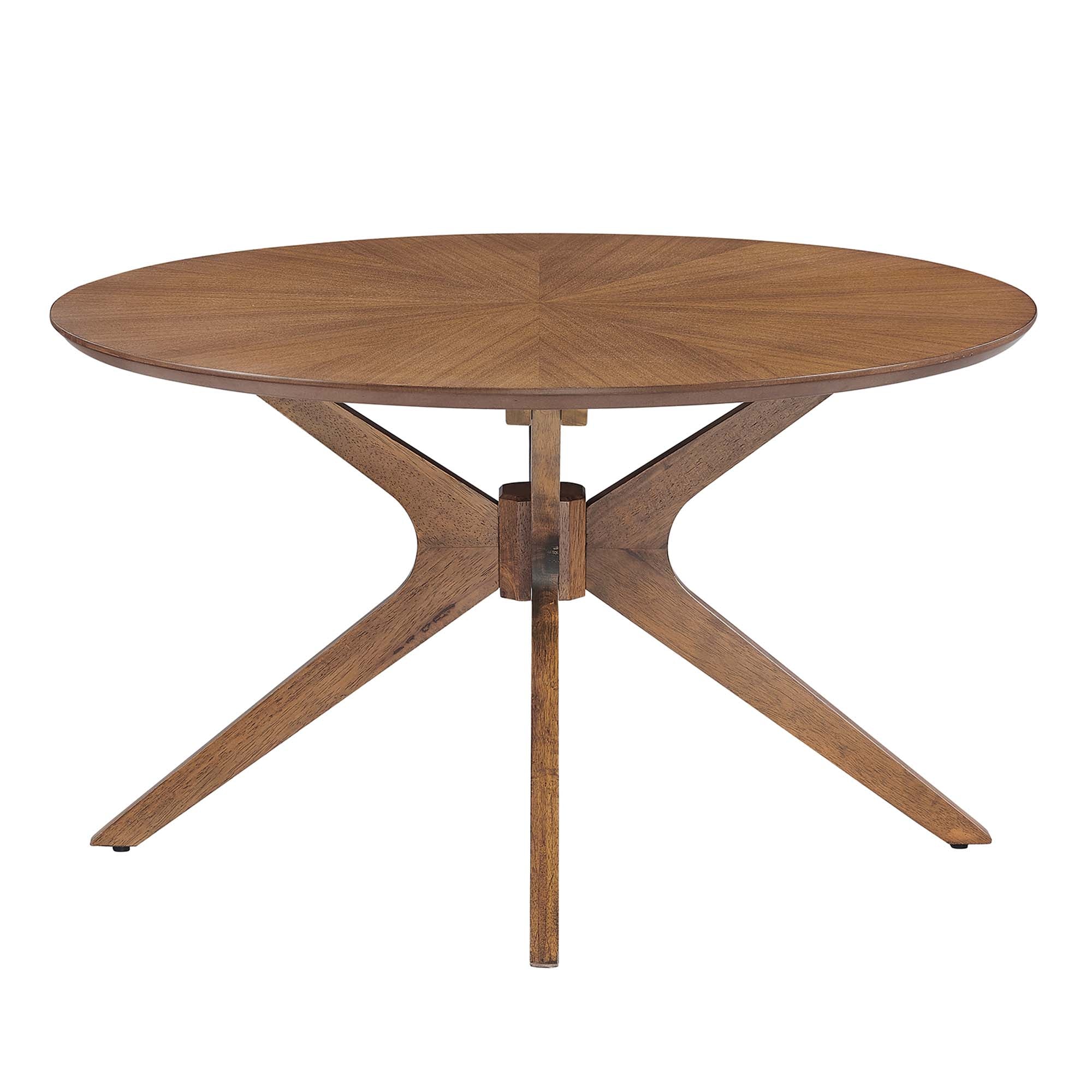 Crossroads Round Wood Coffee Table, Walnut