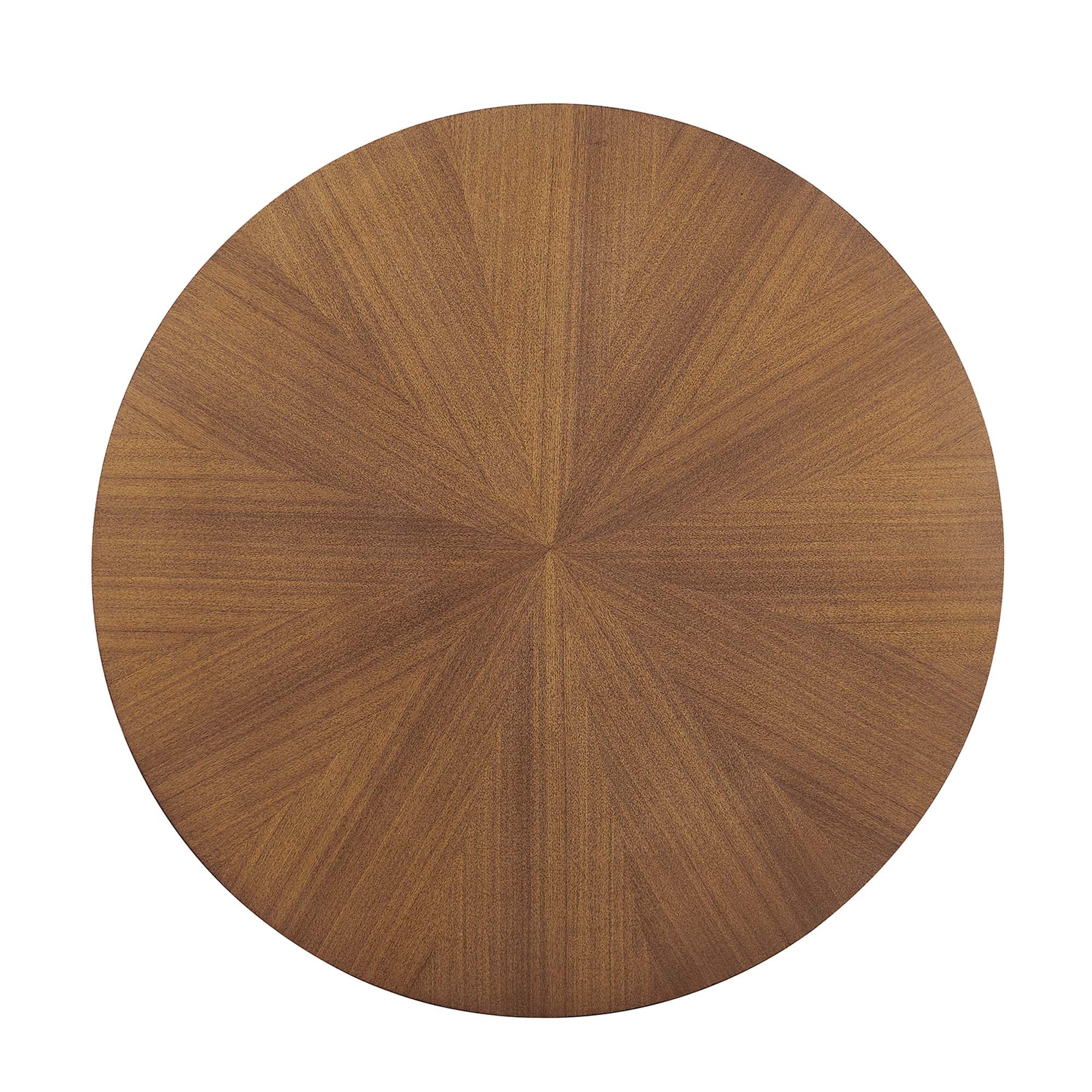 Crossroads Round Wood Coffee Table, Walnut