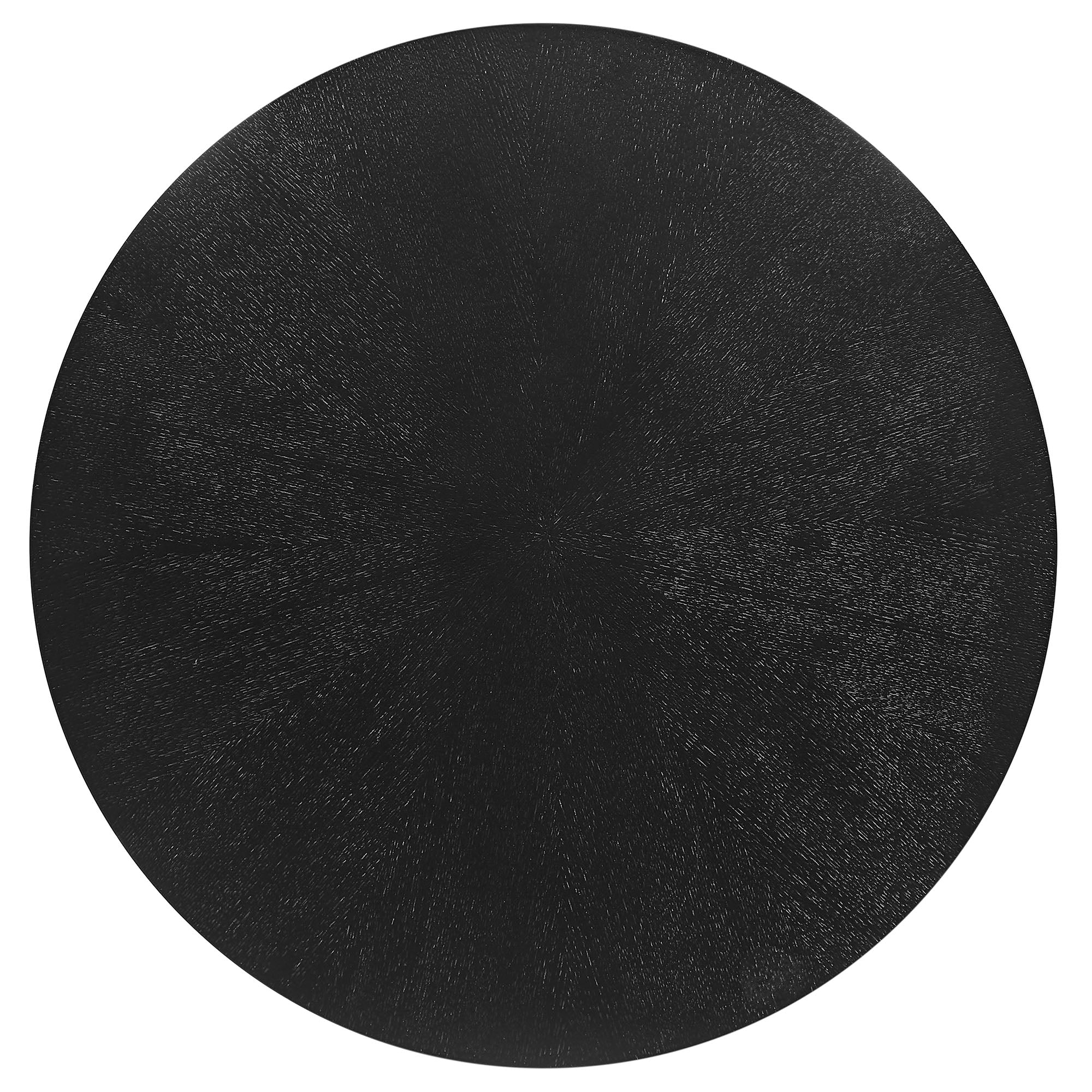 Crossroads 24" Round Wood Side Table, Black