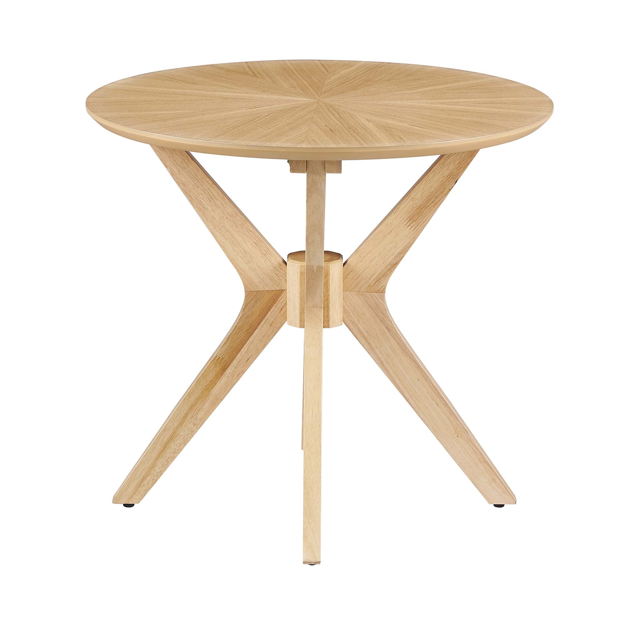 Crossroads 24" Round Wood Side Table, Oak