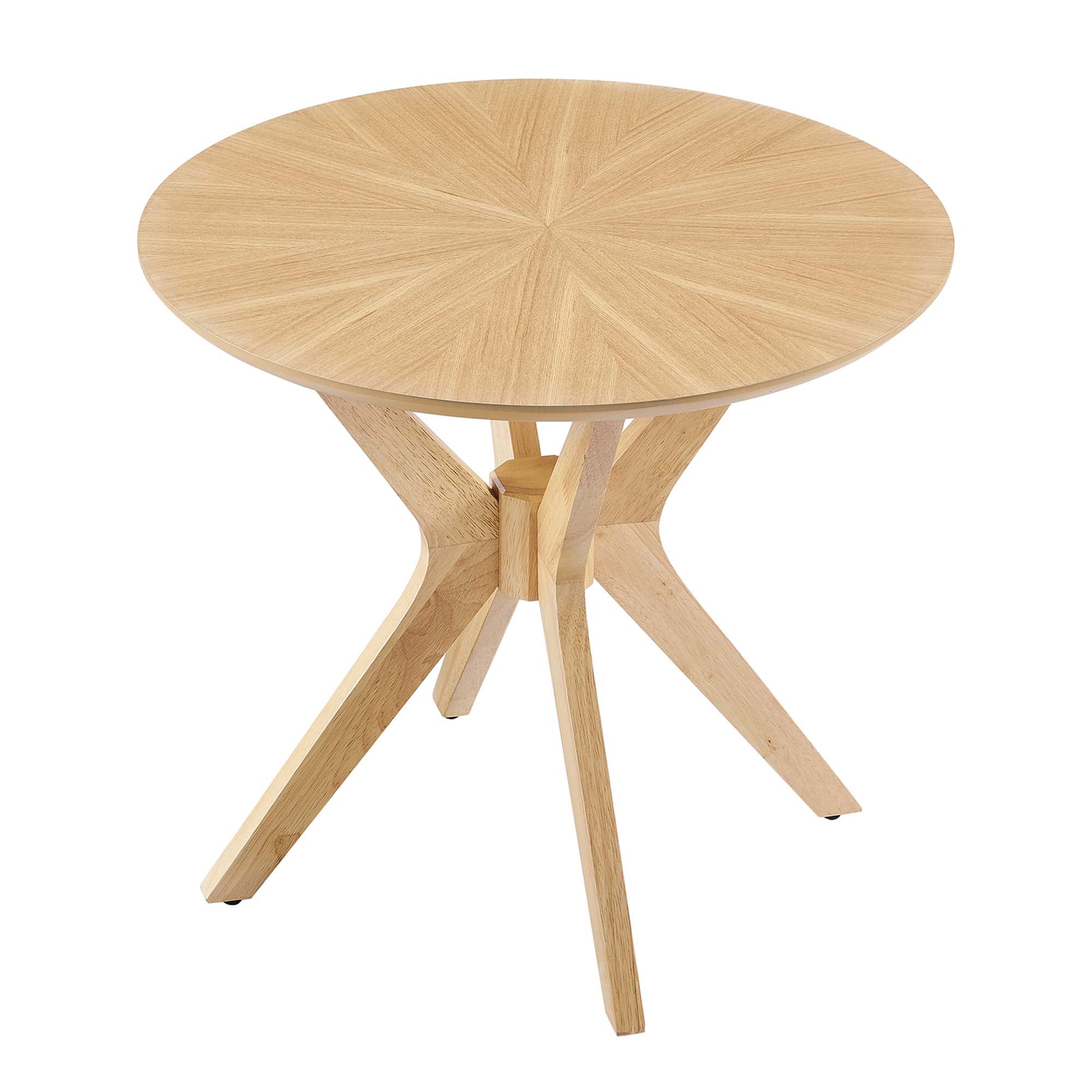 Crossroads 24" Round Wood Side Table, Oak