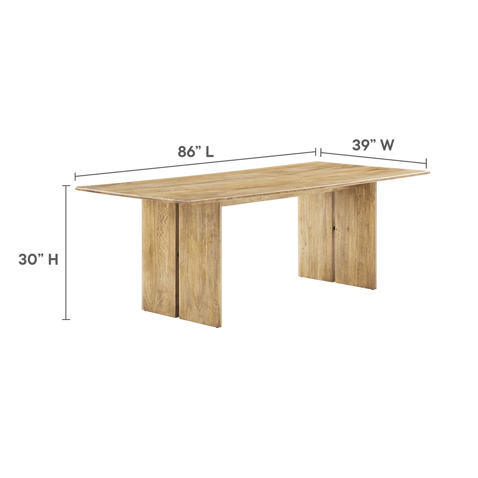 Amistad 86" Wood Dining Table and Bench Set, Oak