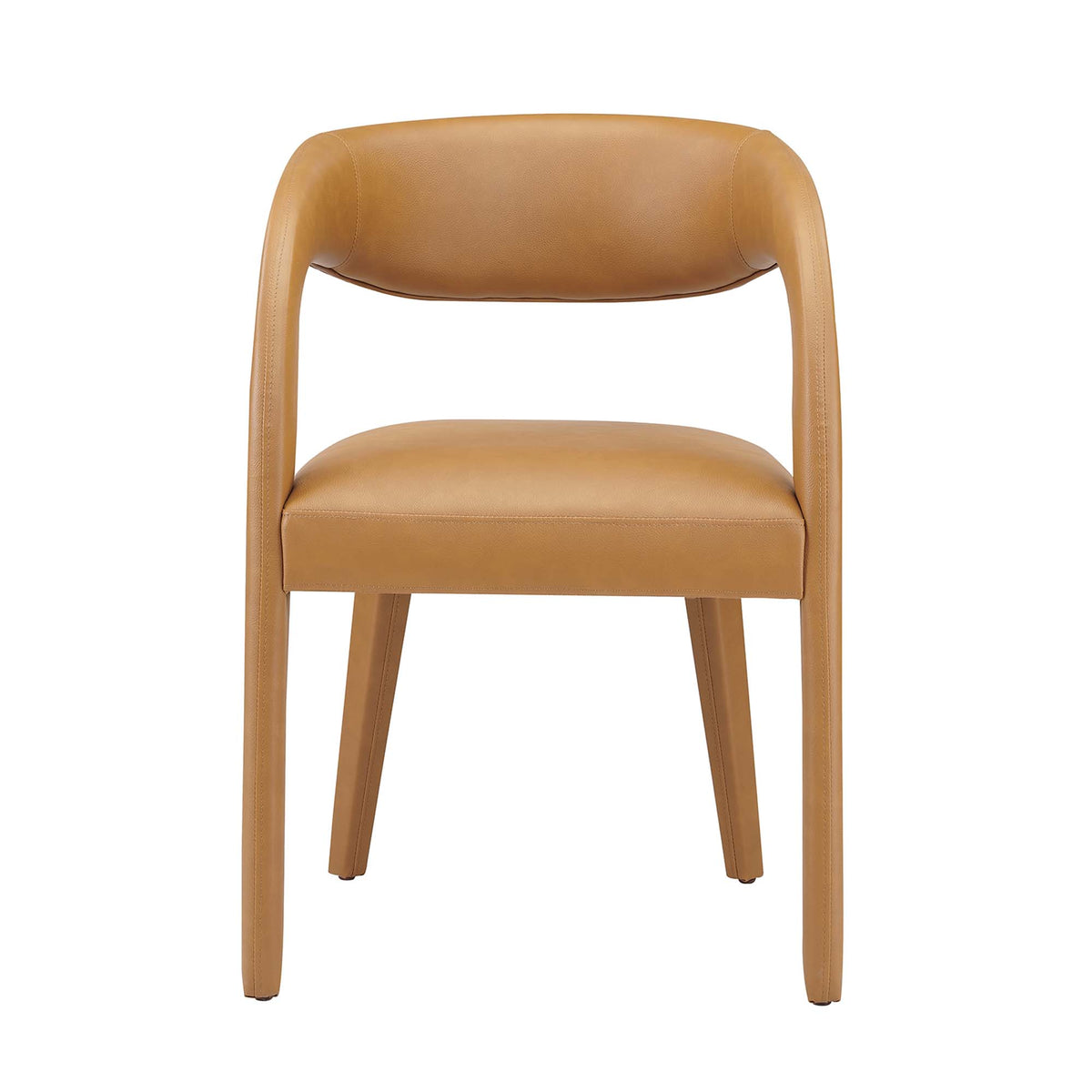 Pinnacle Vegan Leather Dining Chair Set of 2, Tan