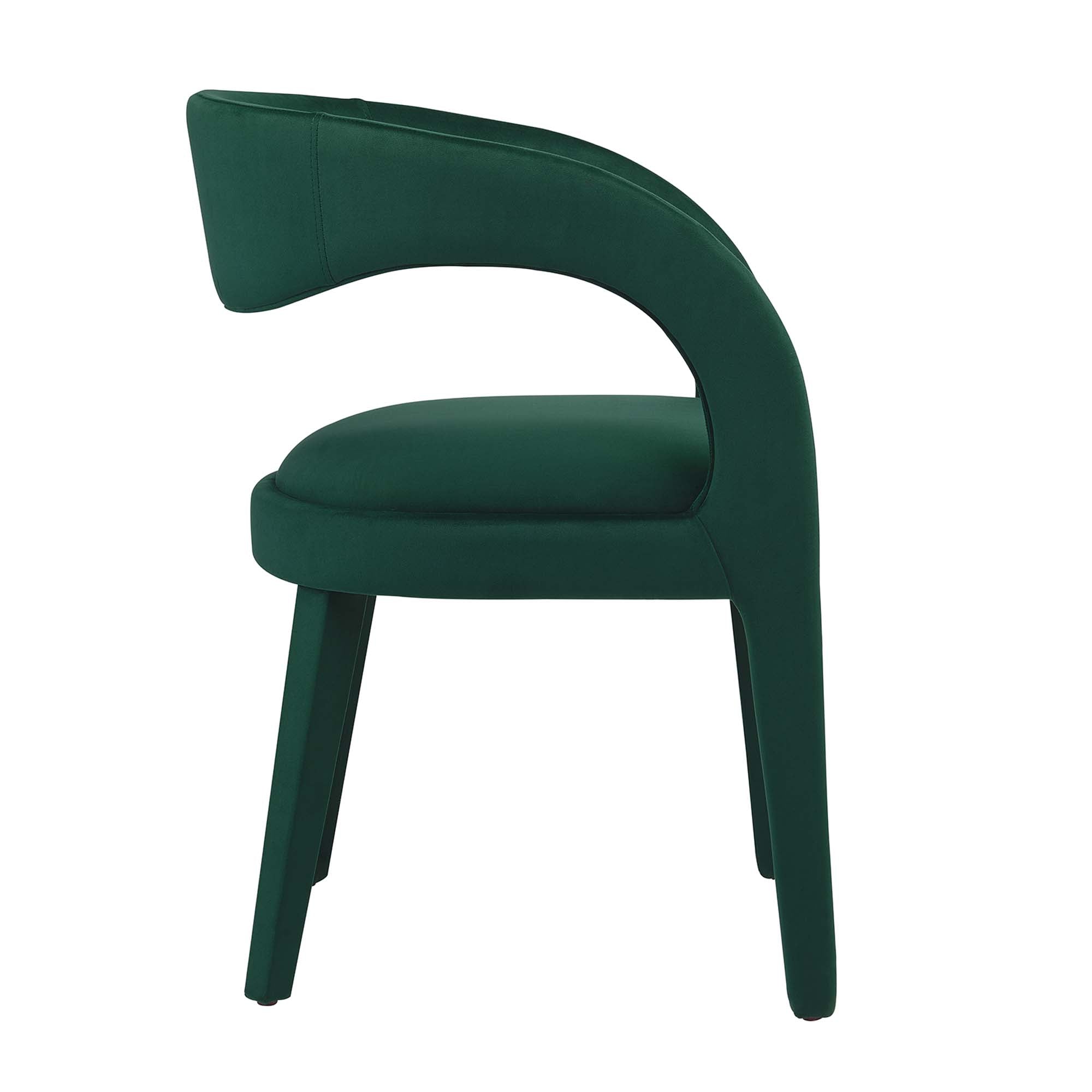 Pinnacle Performance Velvet Dining Chair Set of 2, Green