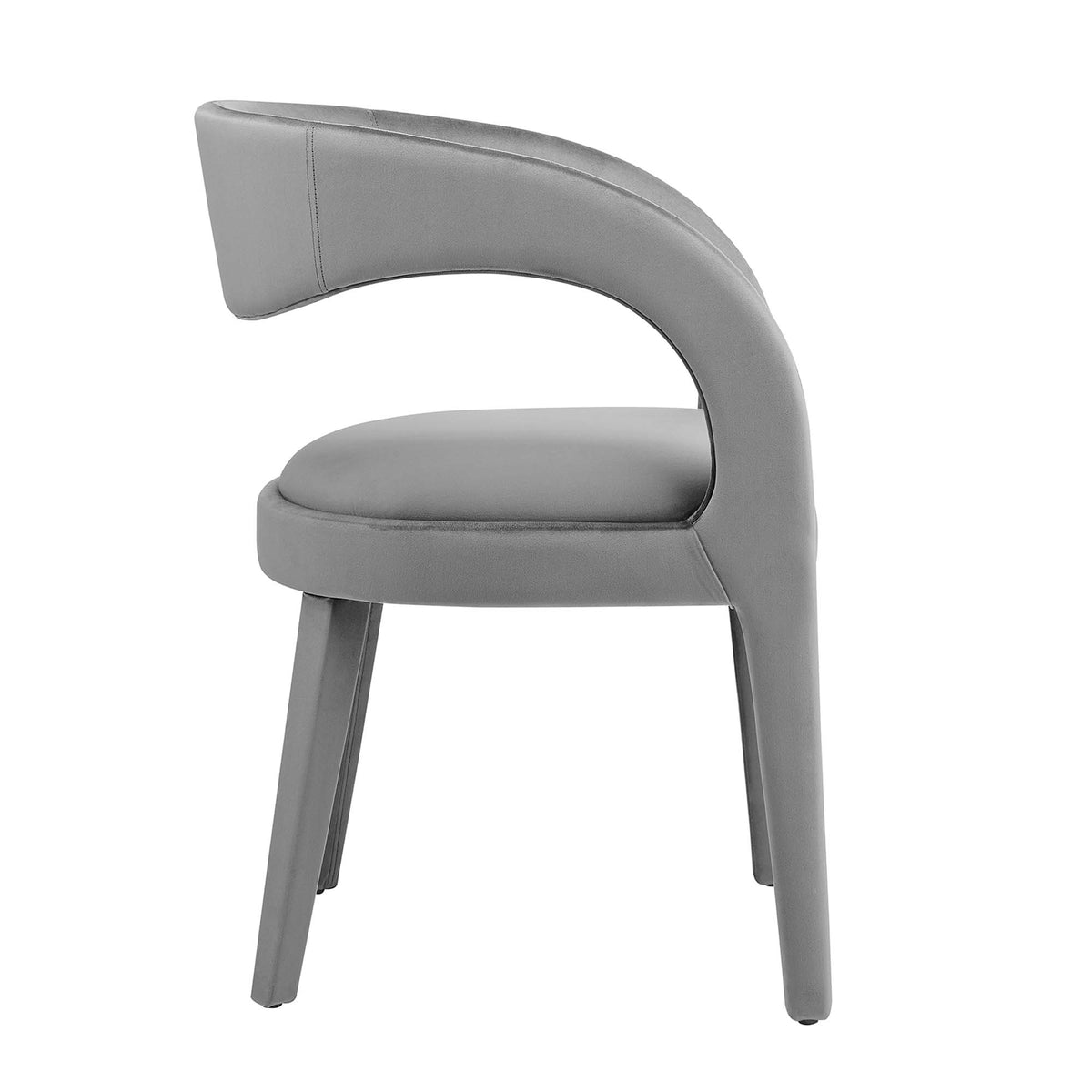 Pinnacle Performance Velvet Dining Chair Set of 2, Gray