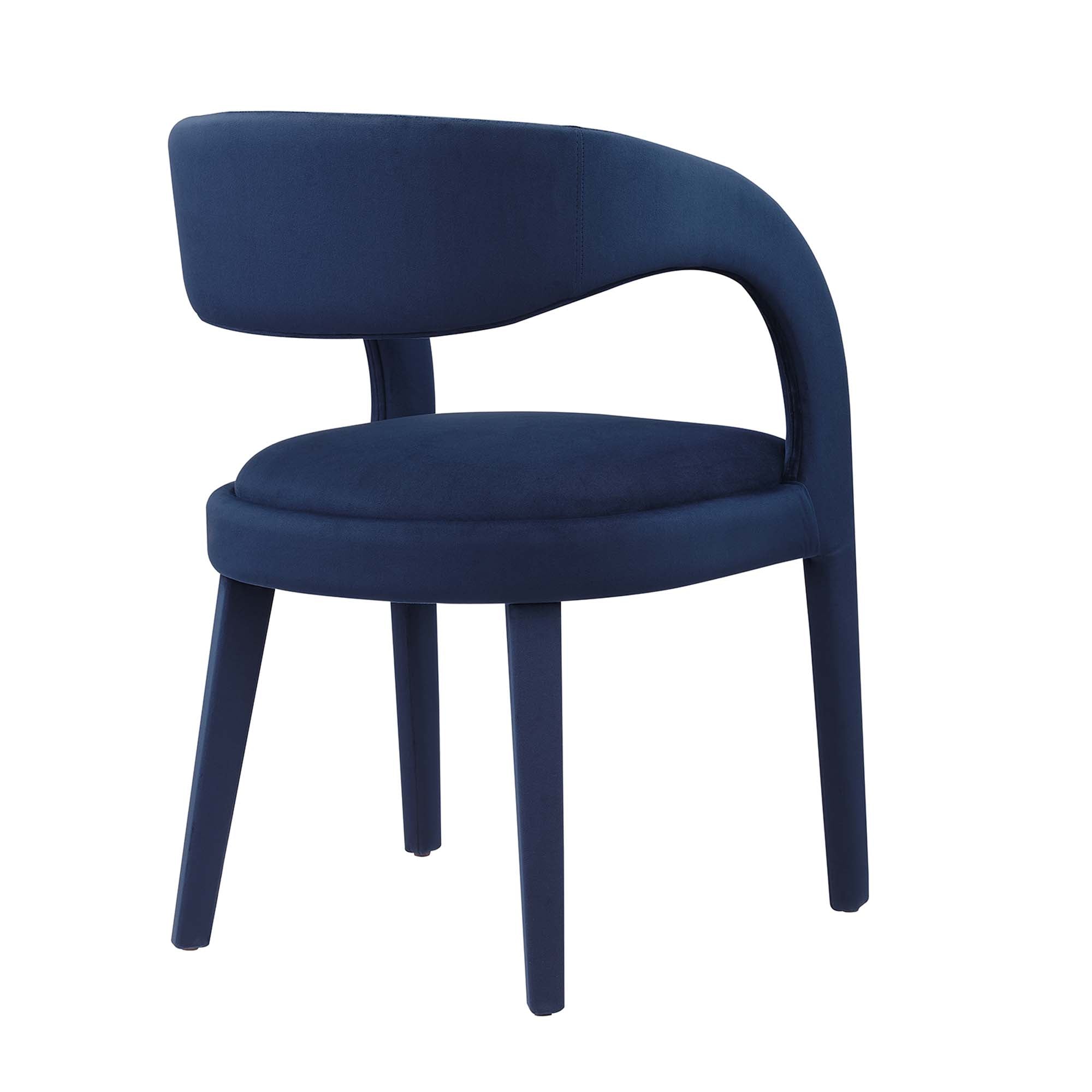 Pinnacle Performance Velvet Dining Chair Set of 2, Midnight Blue