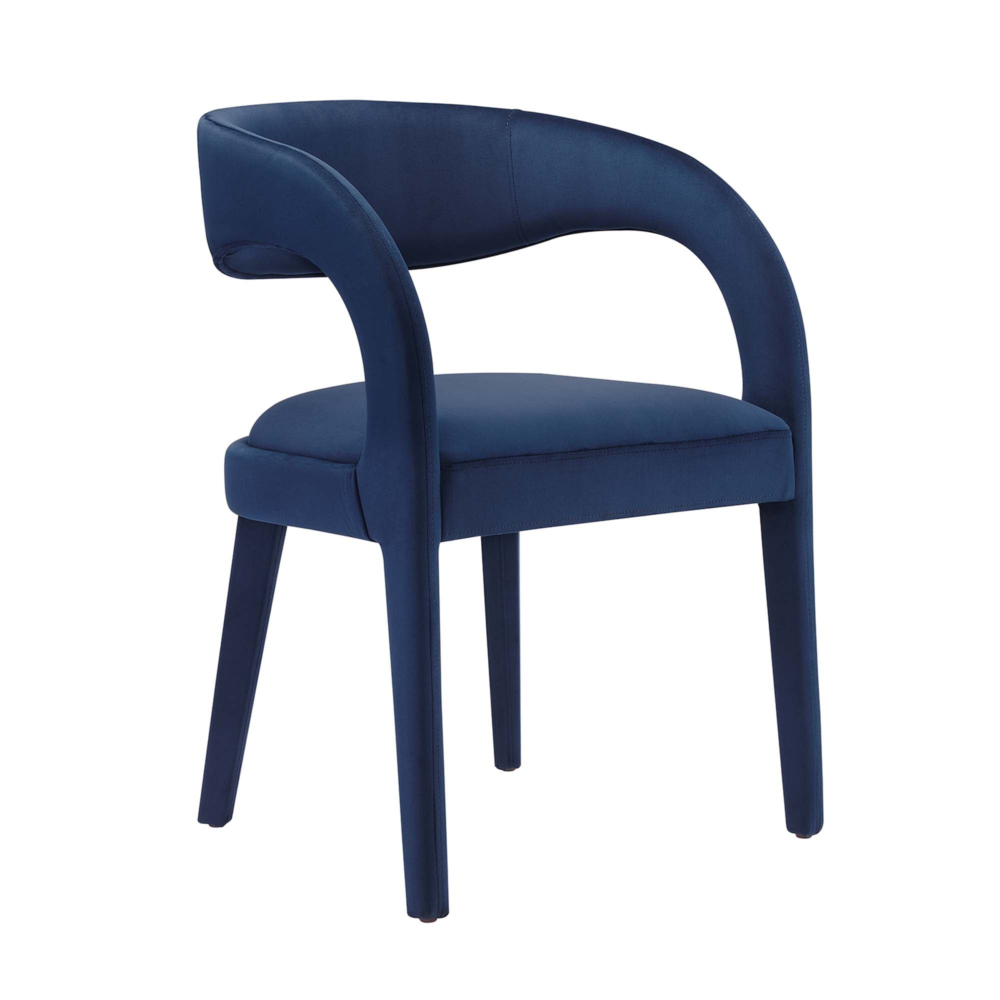 Pinnacle Performance Velvet Dining Chair Set of 2, Midnight Blue