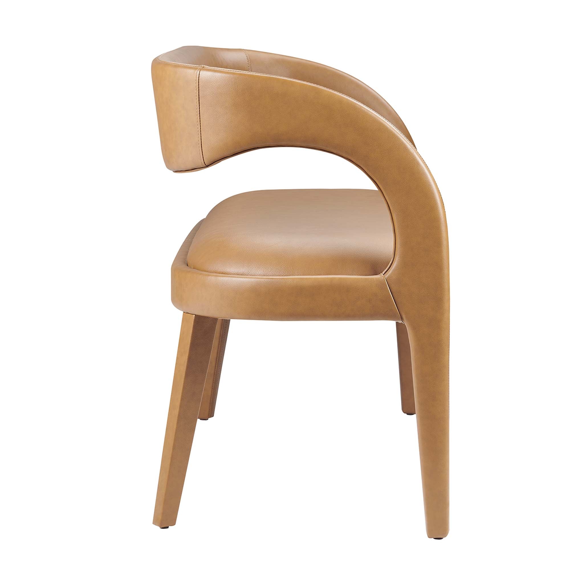 Pinnacle Vegan Leather Accent Bench, Tan