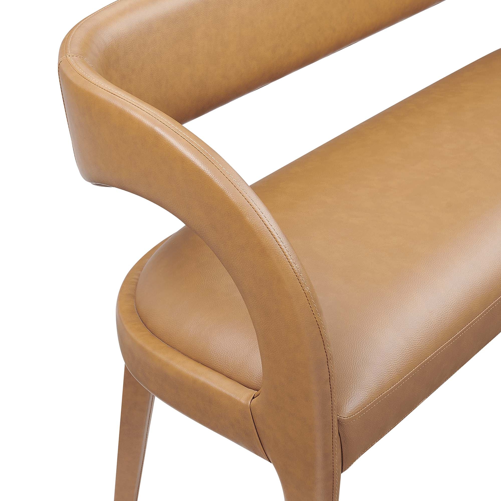 Pinnacle Vegan Leather Accent Bench, Tan
