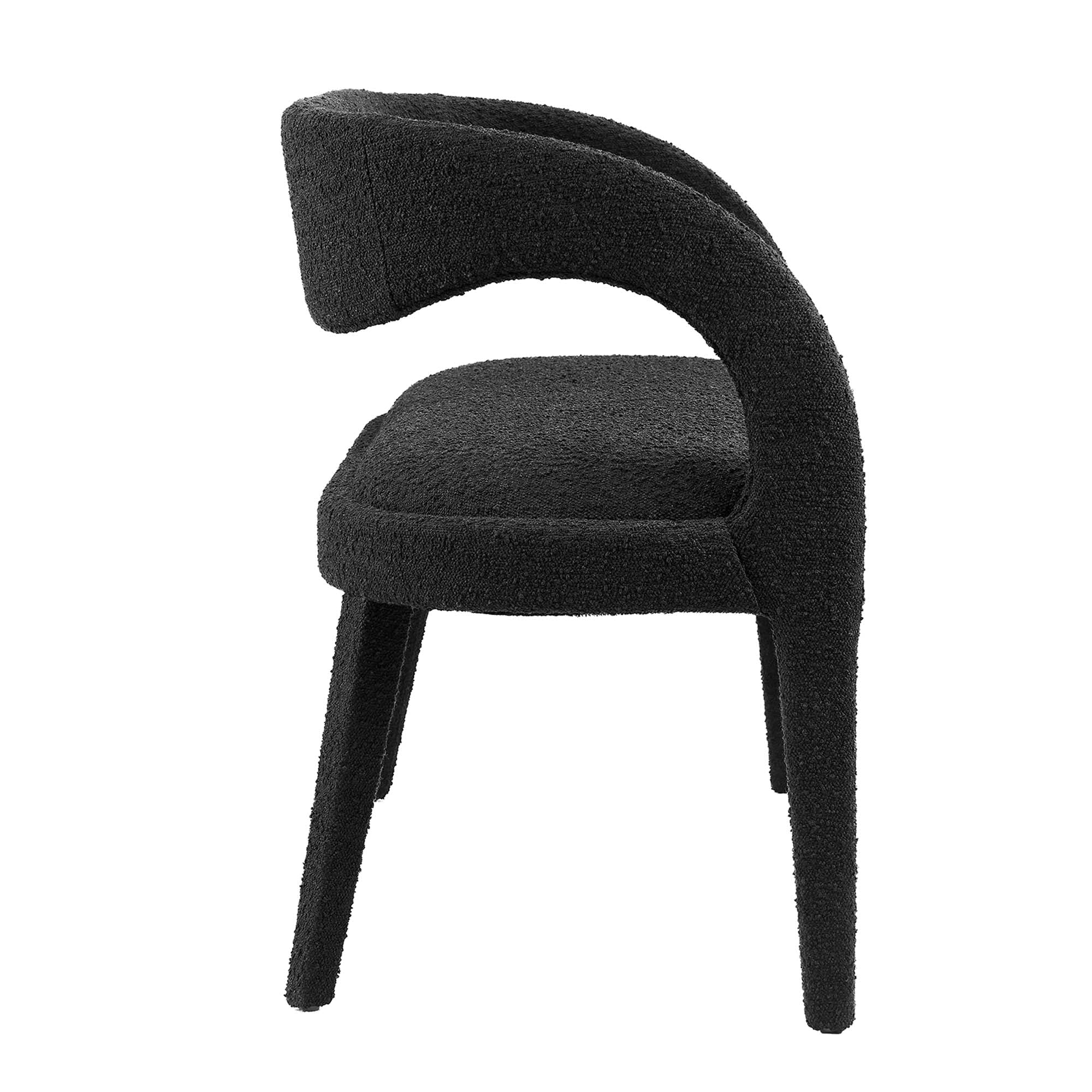 Pinnacle Boucle Fabric Accent Bench, Black