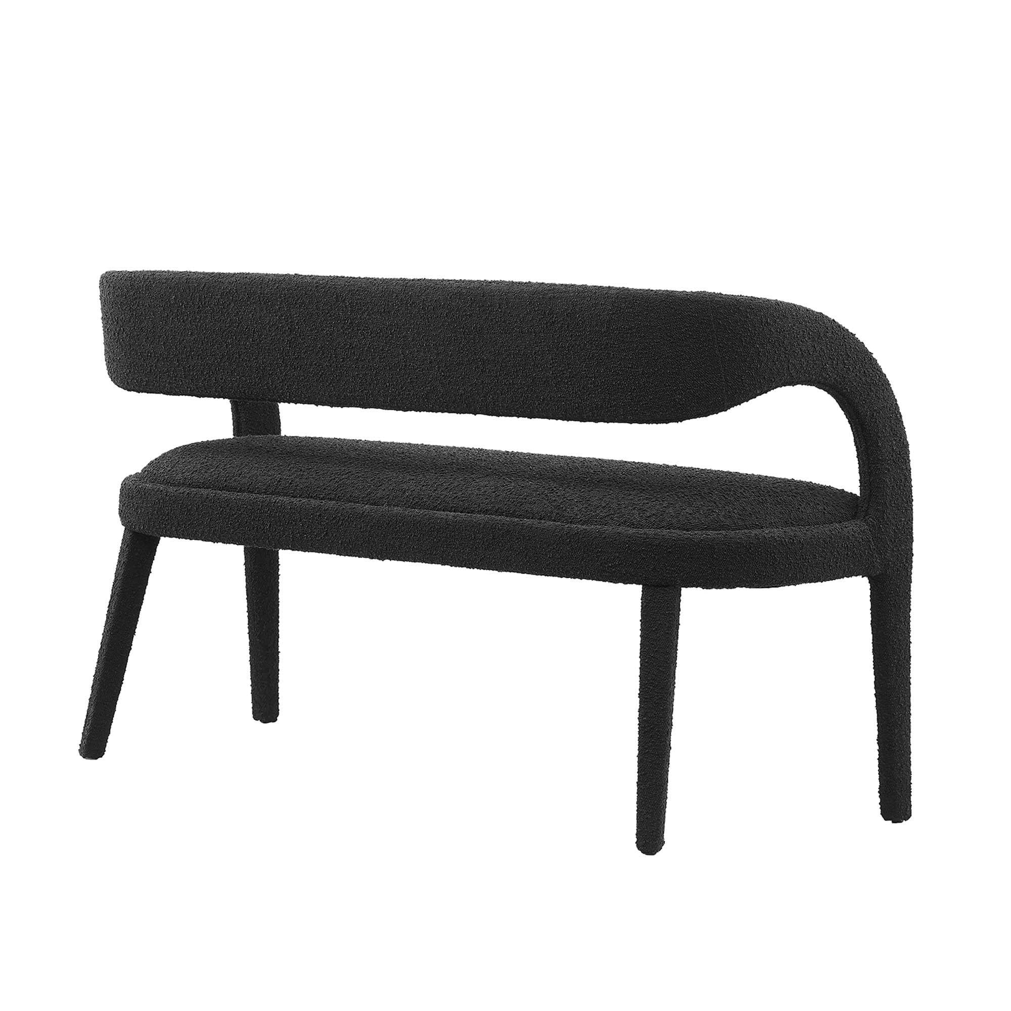 Pinnacle Boucle Fabric Accent Bench, Black