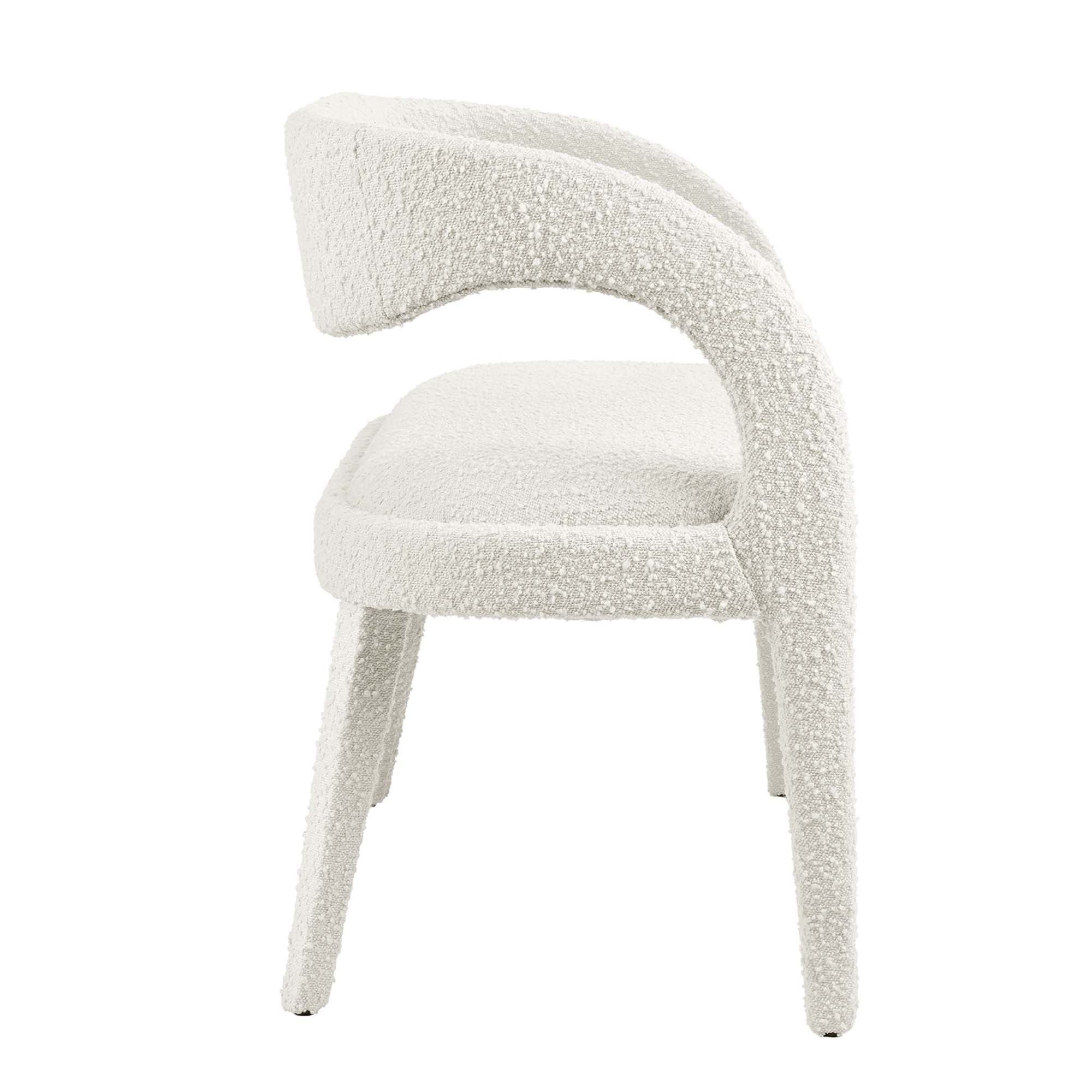 Pinnacle Boucle Fabric Accent Bench, Ivory