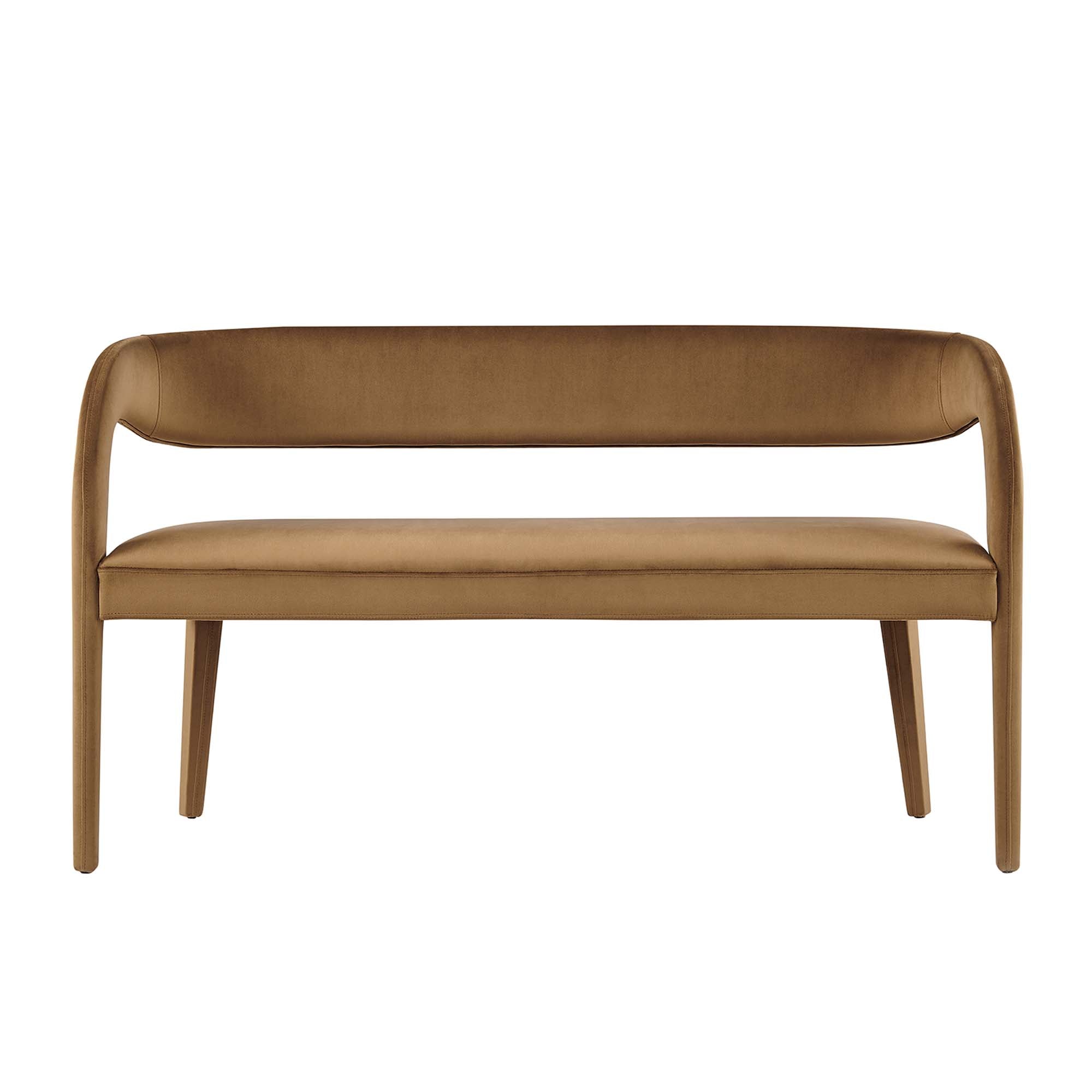 Pinnacle Performance Velvet Accent Bench, Brown