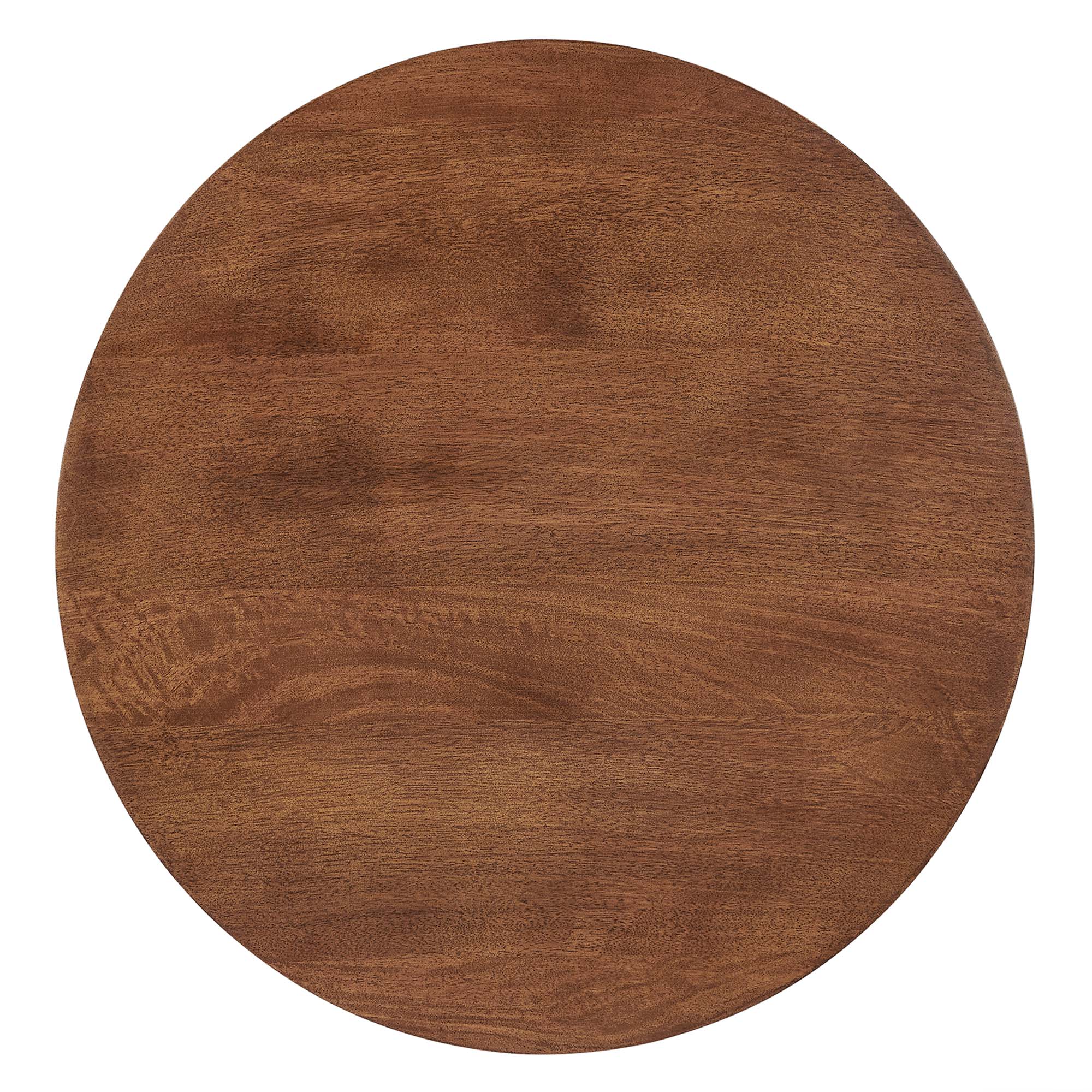 Lina Round Wood Side Table, Walnut