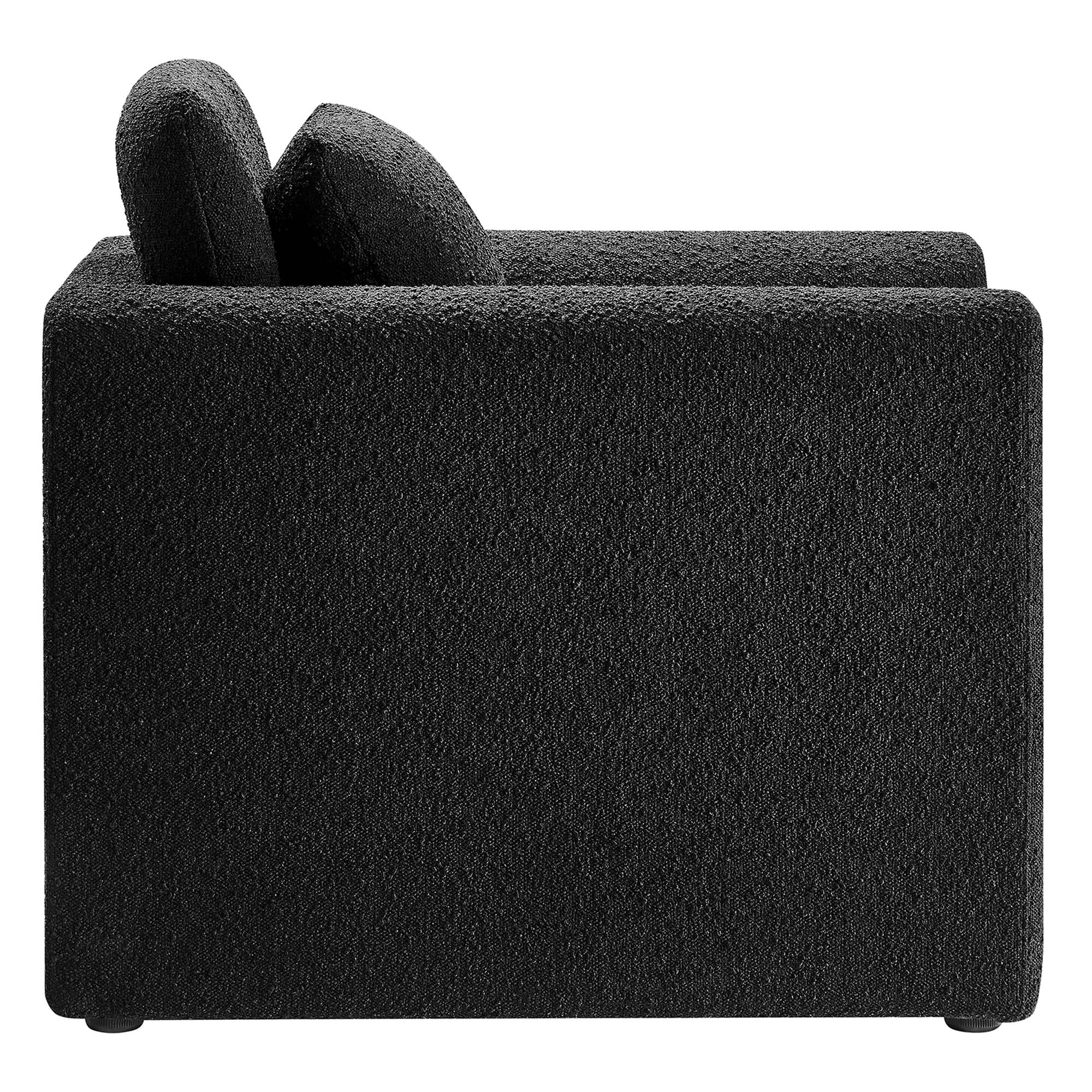 Waverly Boucle Upholstered Armchair, Black