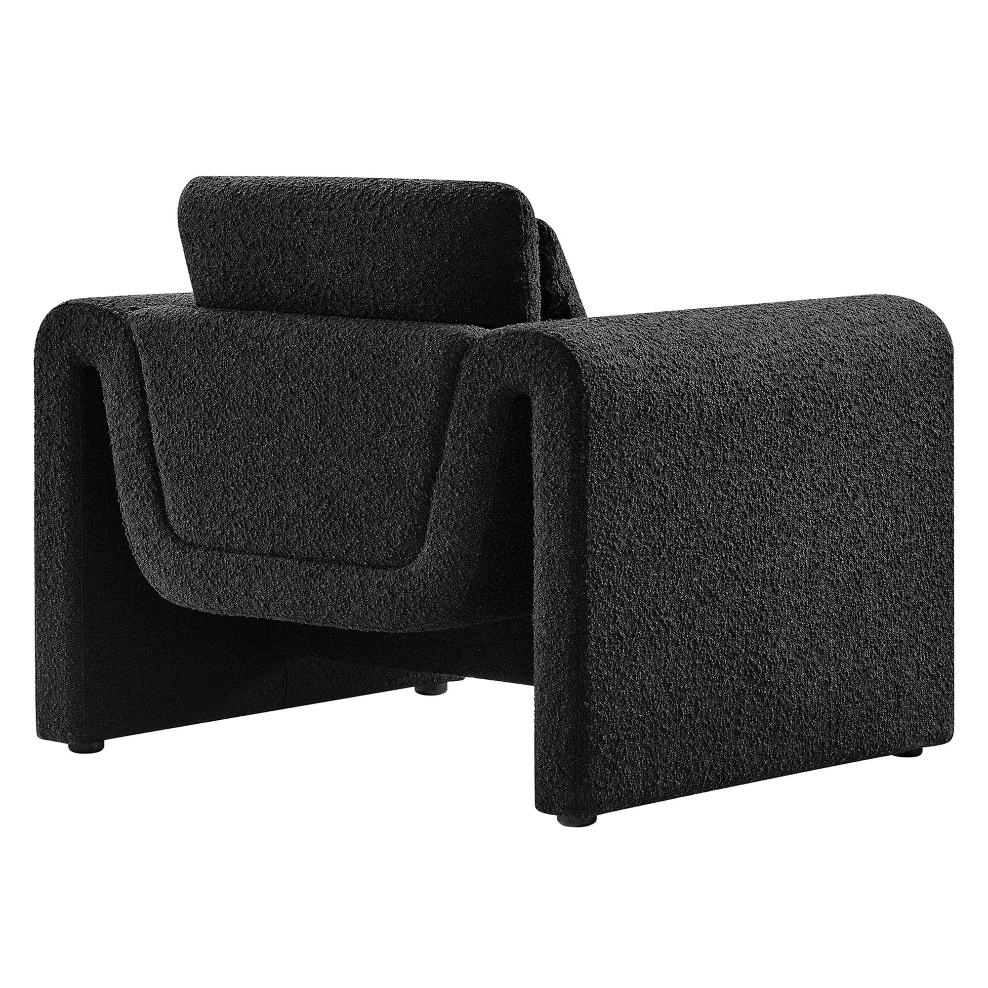 Waverly Boucle Upholstered Armchair, Black