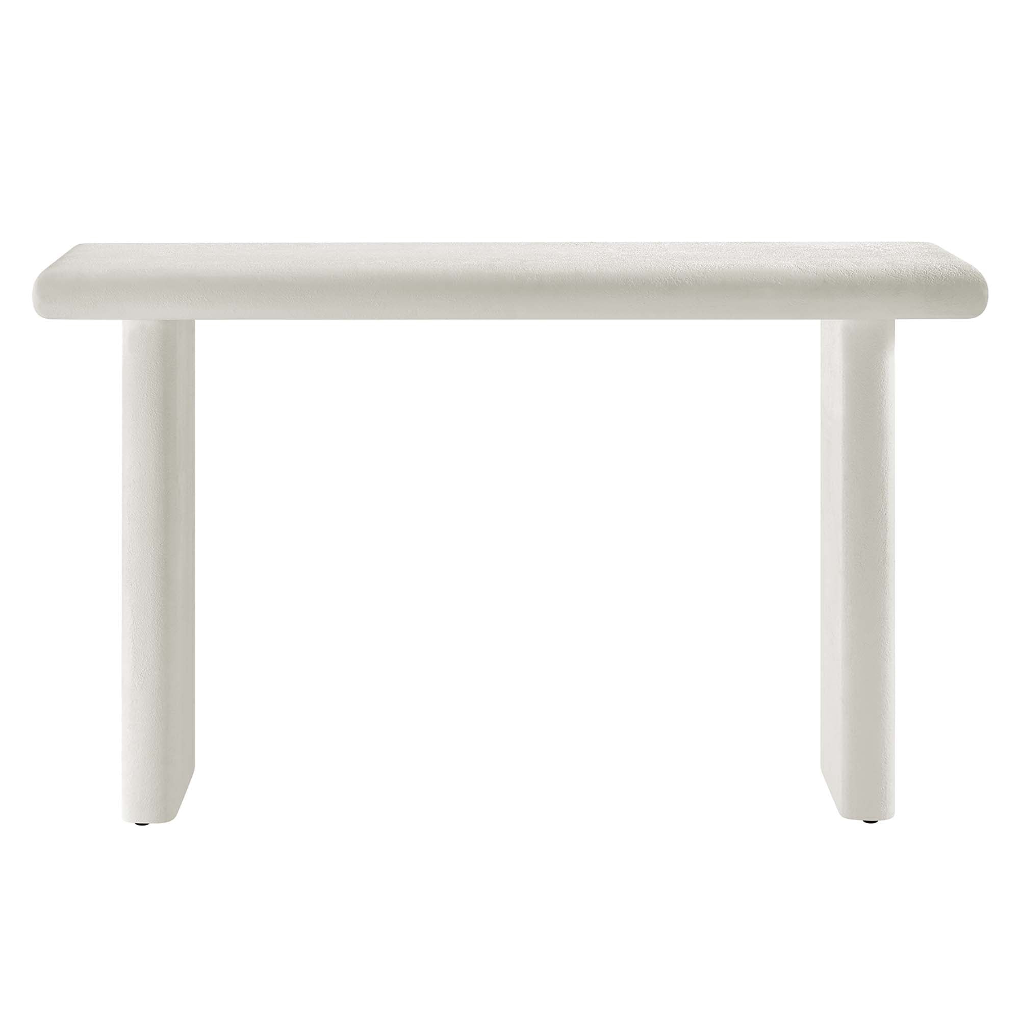 Relic Concrete Textured Console Table, White