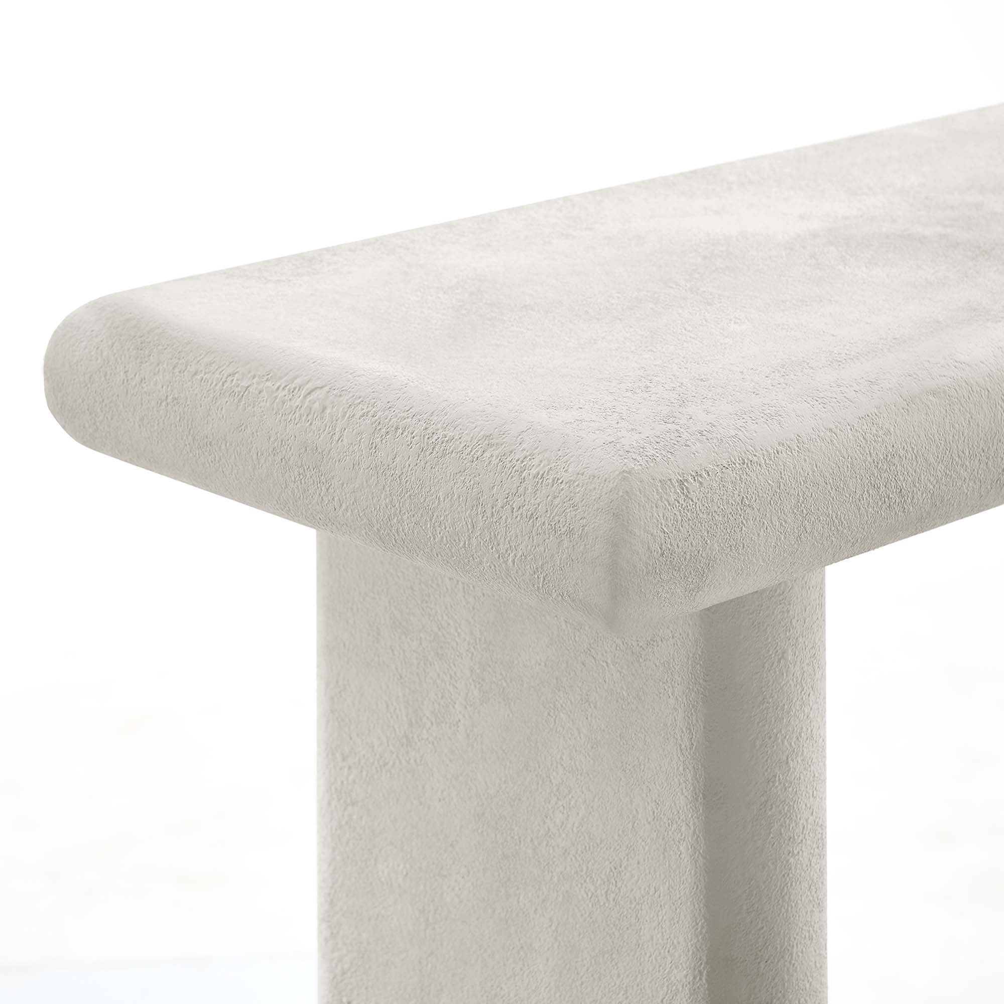 Relic Concrete Textured Console Table, White