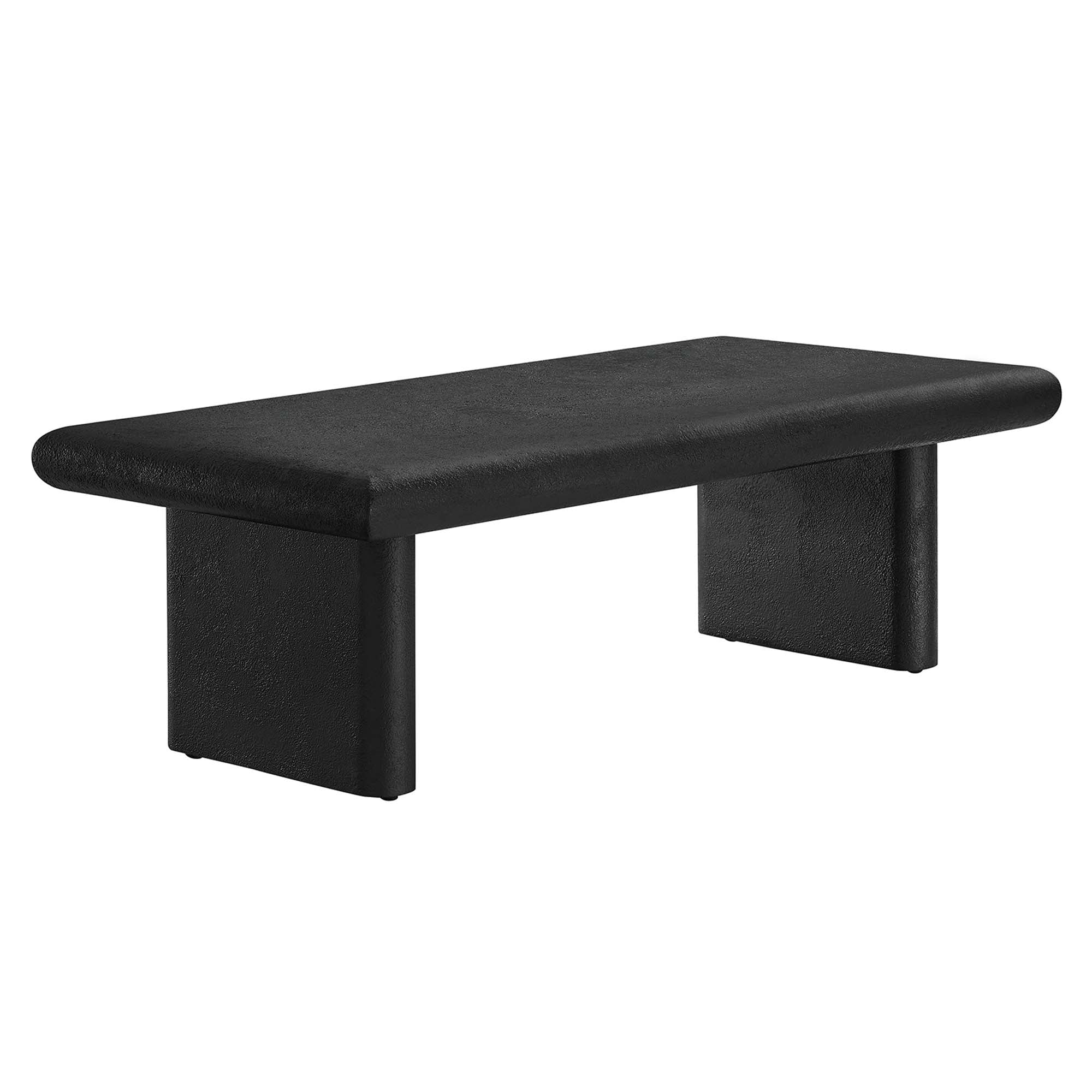 Relic Concrete Textured Coffee Table, Black