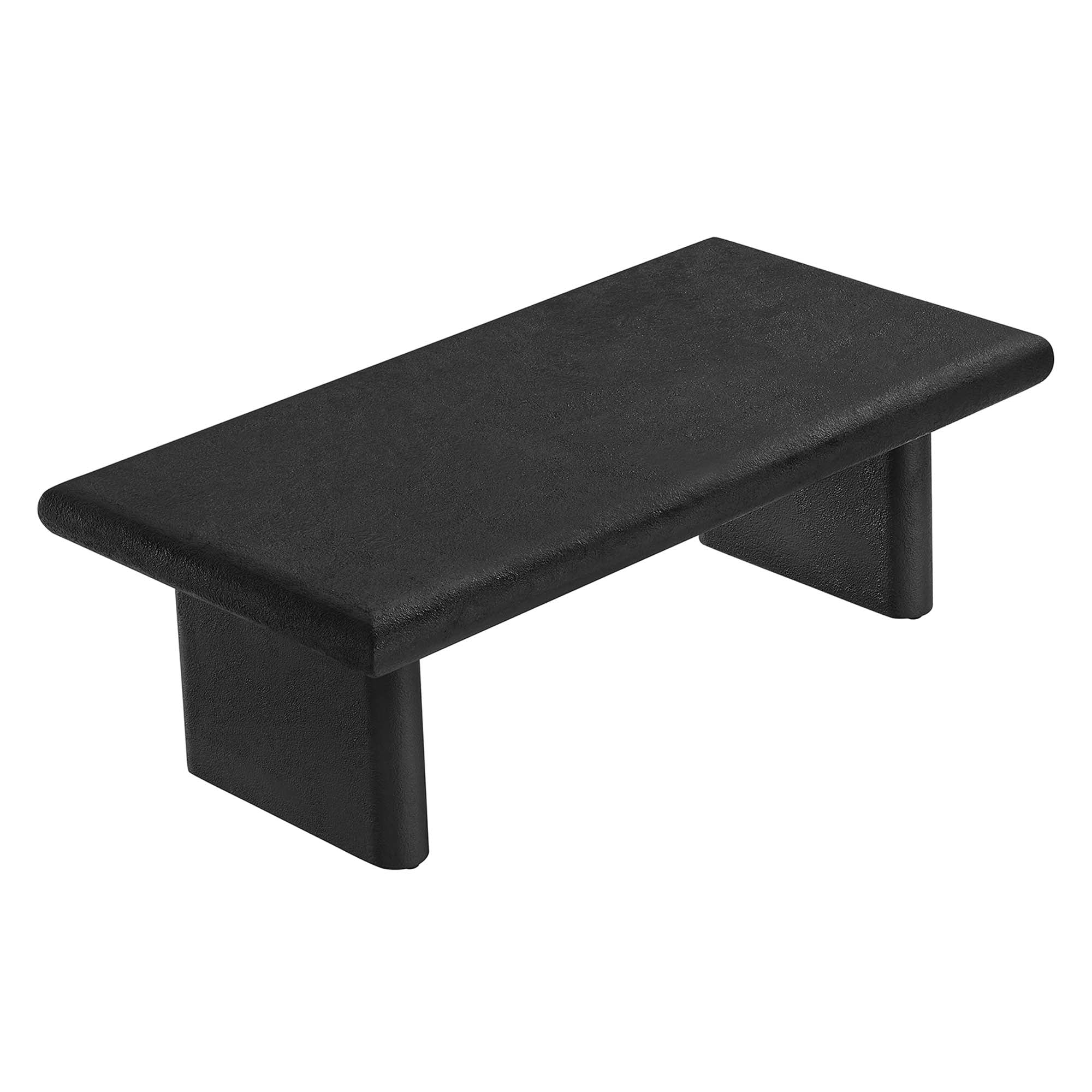 Relic Concrete Textured Coffee Table, Black