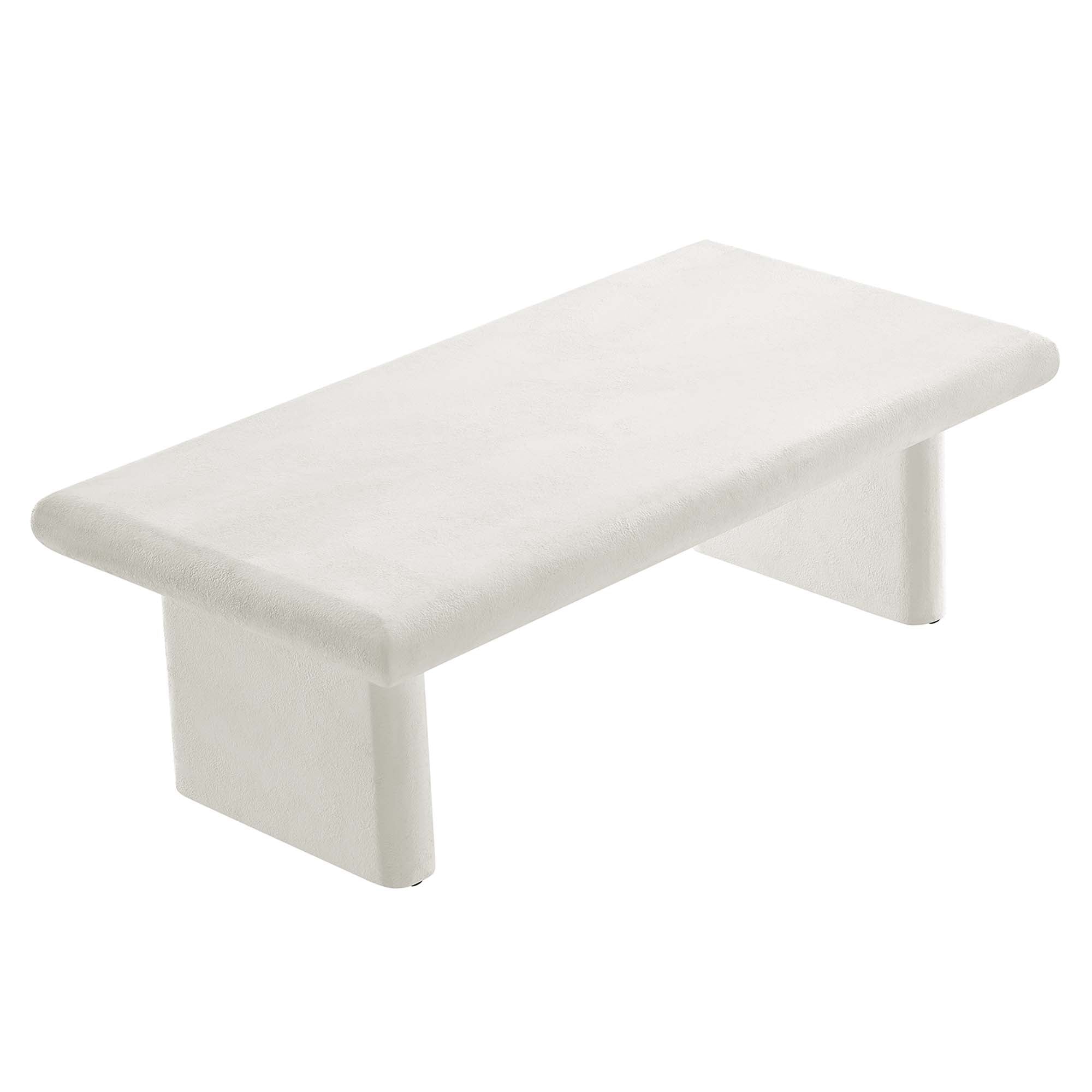 Relic Concrete Textured Coffee Table, White