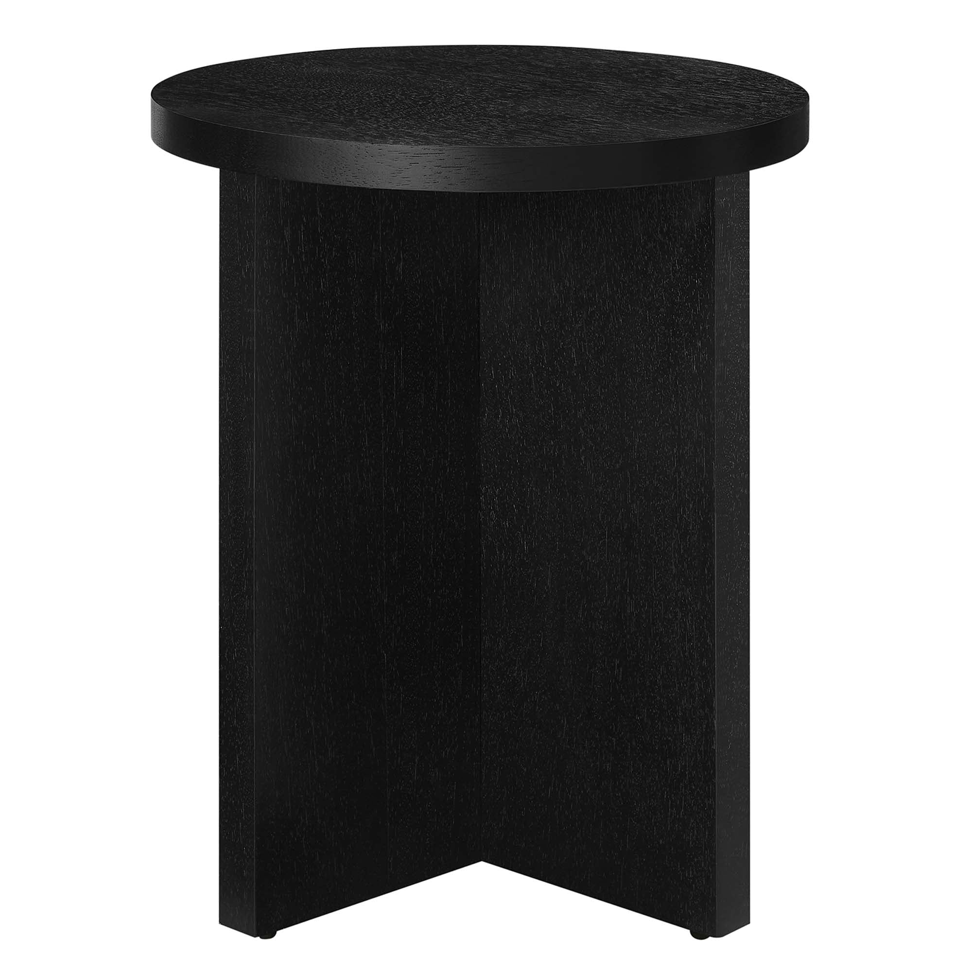 Silas Round Wood Side Table, Black