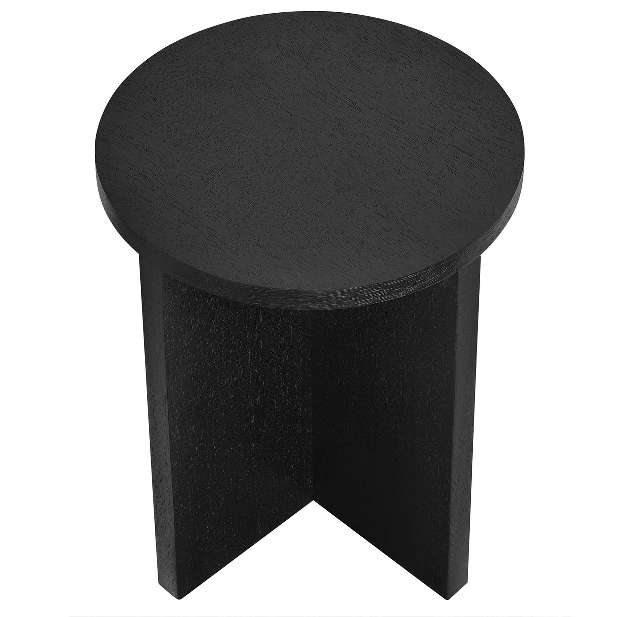Silas Round Wood Side Table, Black