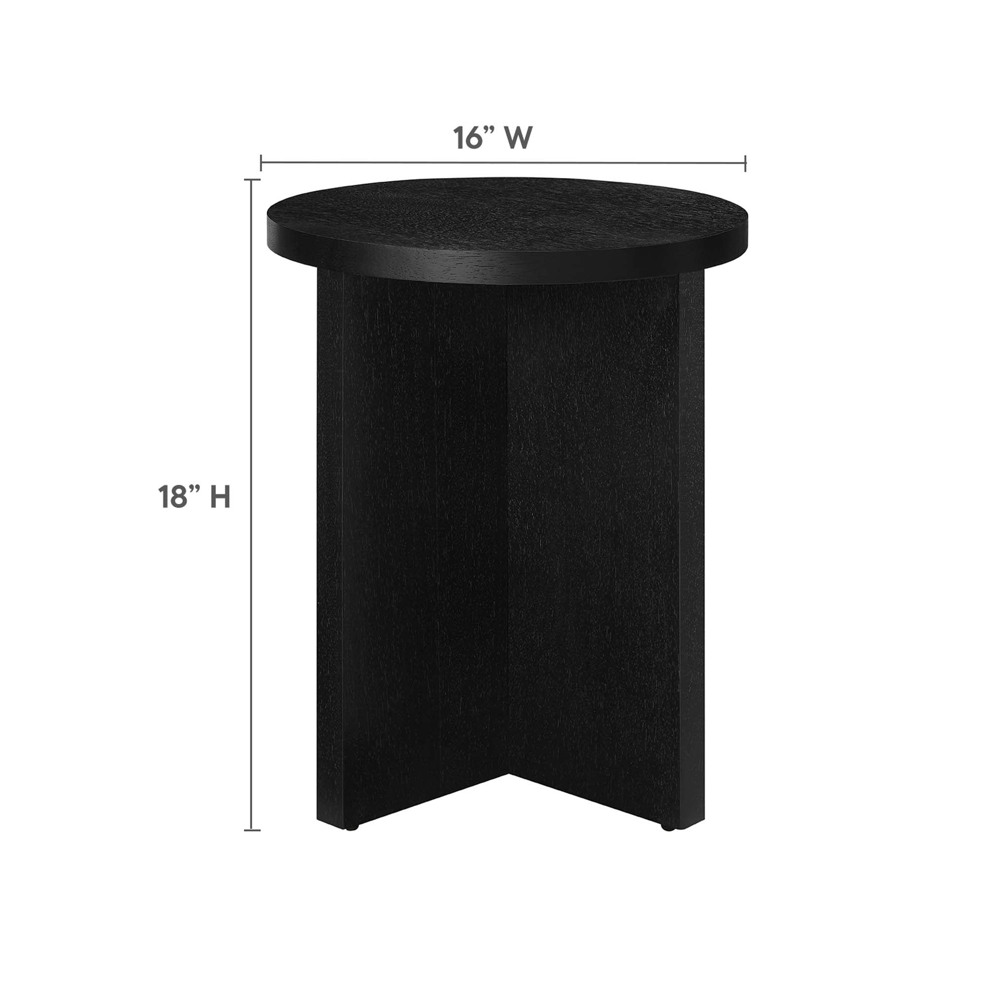 Silas Round Wood Side Table, Black