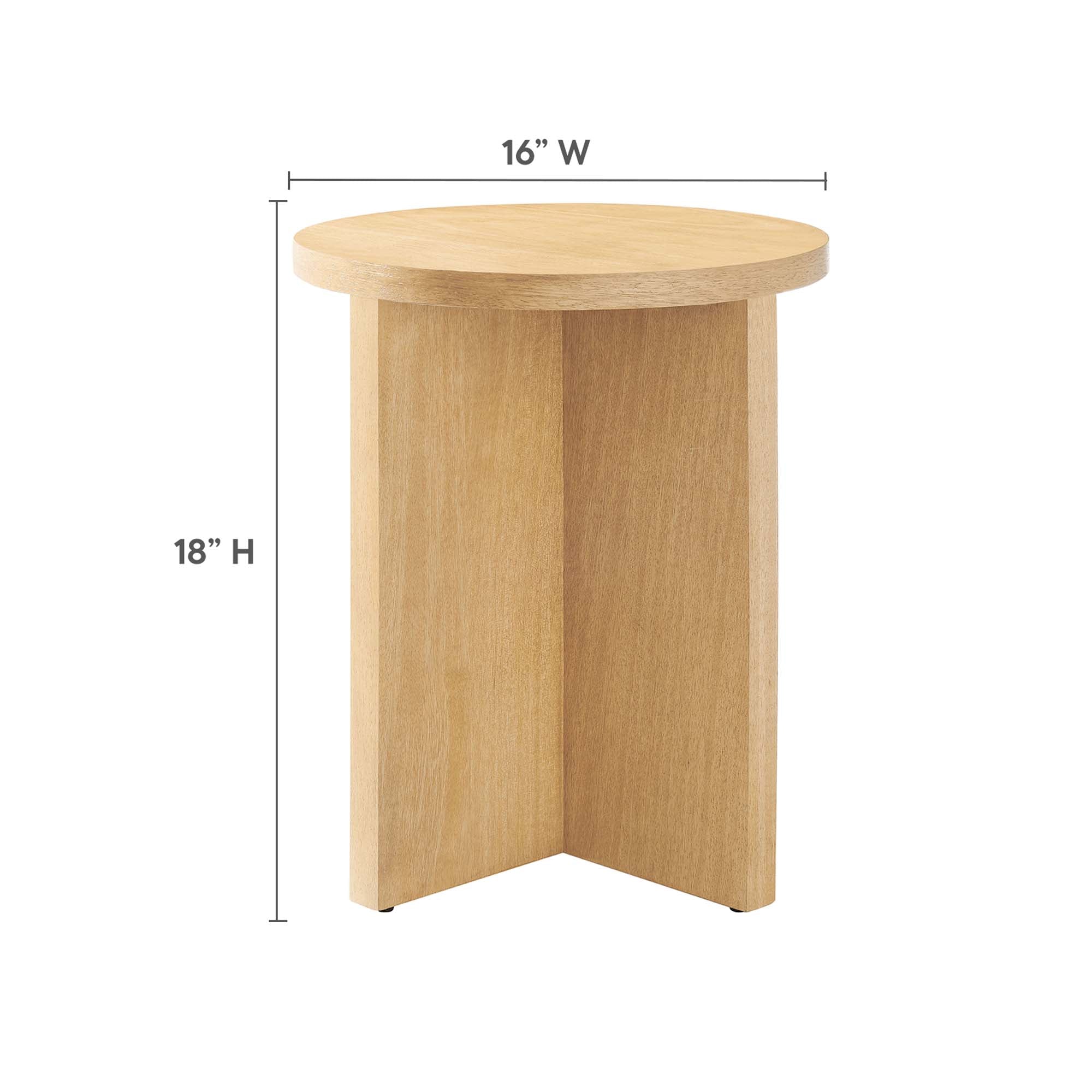 Silas Round Wood Side Table, Natural