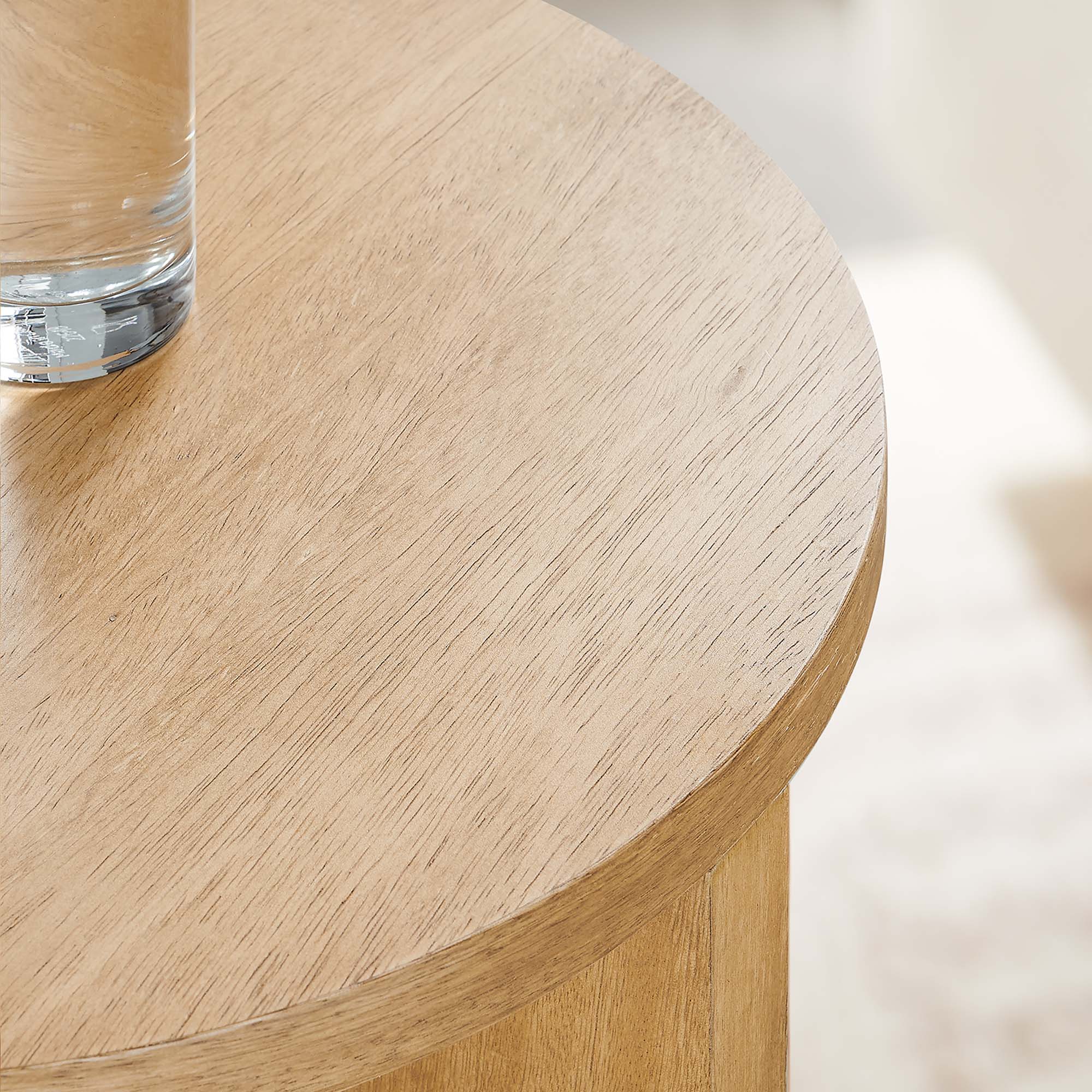 Silas Round Wood Side Table, Natural