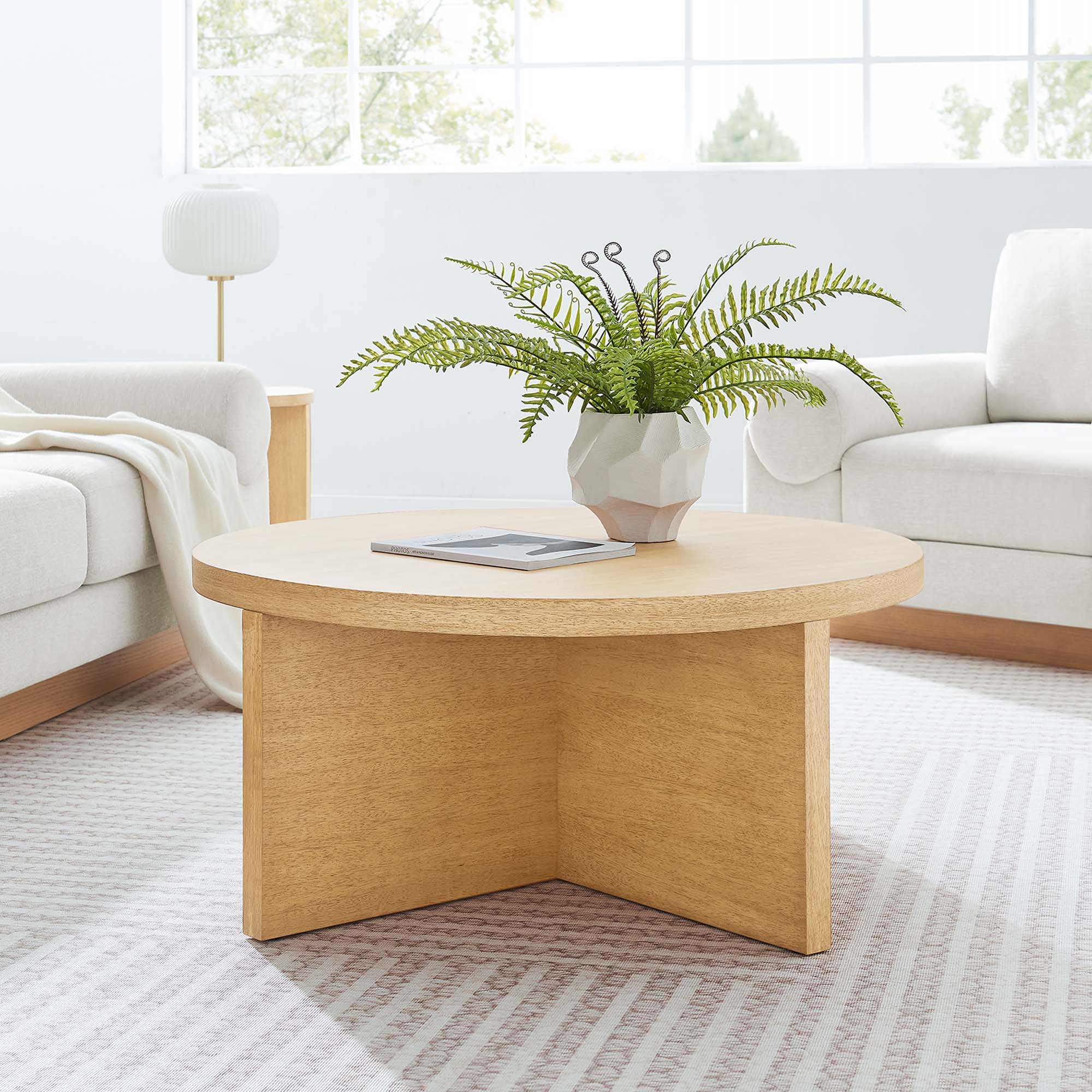 Silas Round Wood Coffee Table, Natural