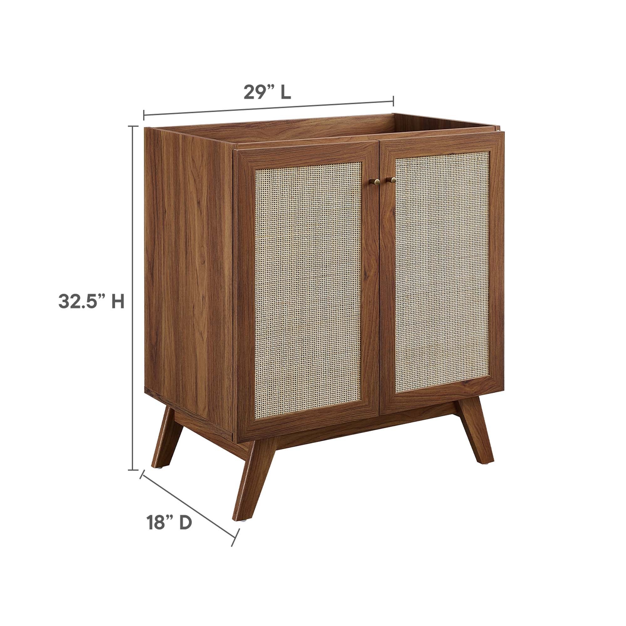 Soma 30" Bathroom Vanity Cabinet (Sink Basin Not Included), Walnut