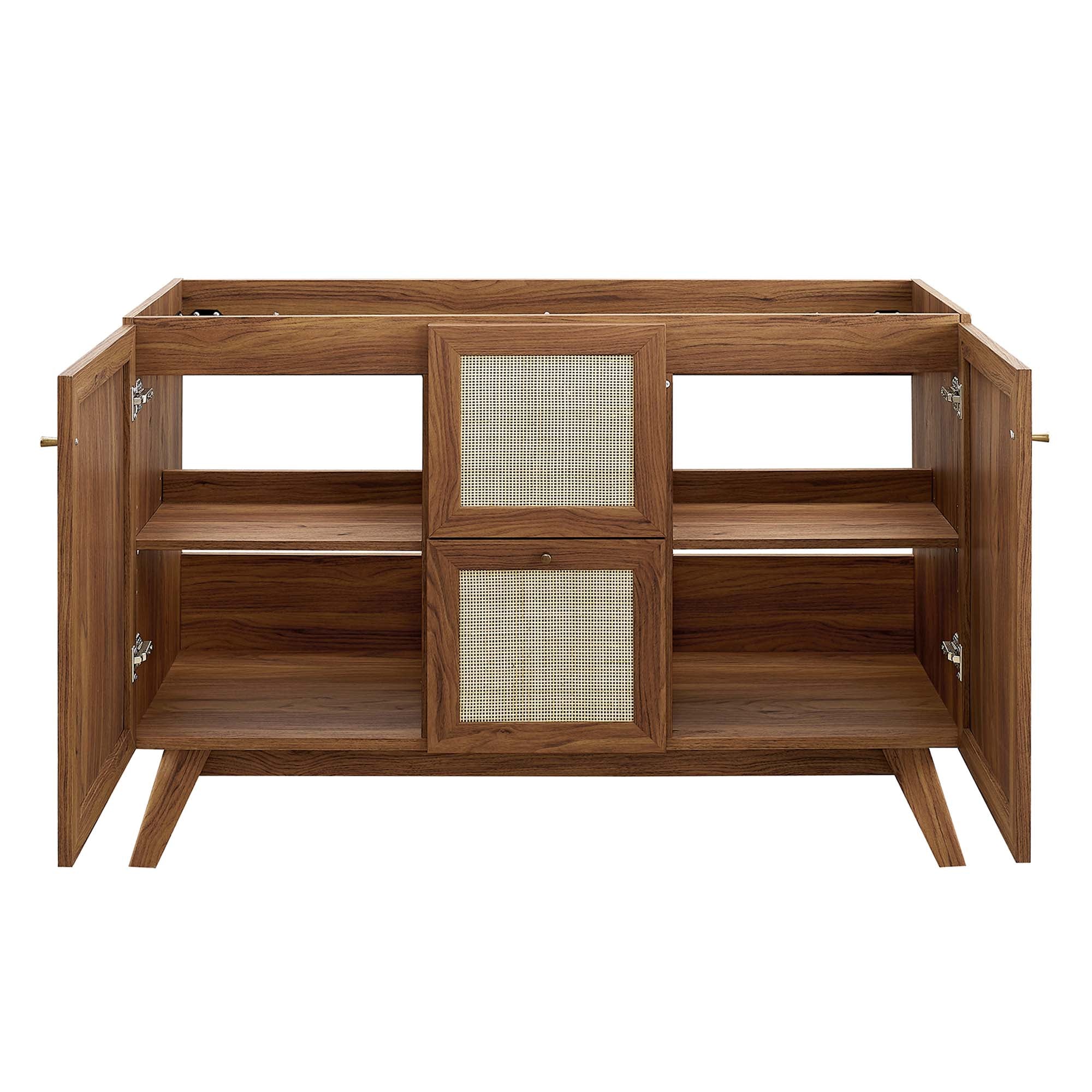 Soma 48" Single or Double Sink Compatible Bathroom Vanity Cabinet (Sink Basin Not Included), Walnut