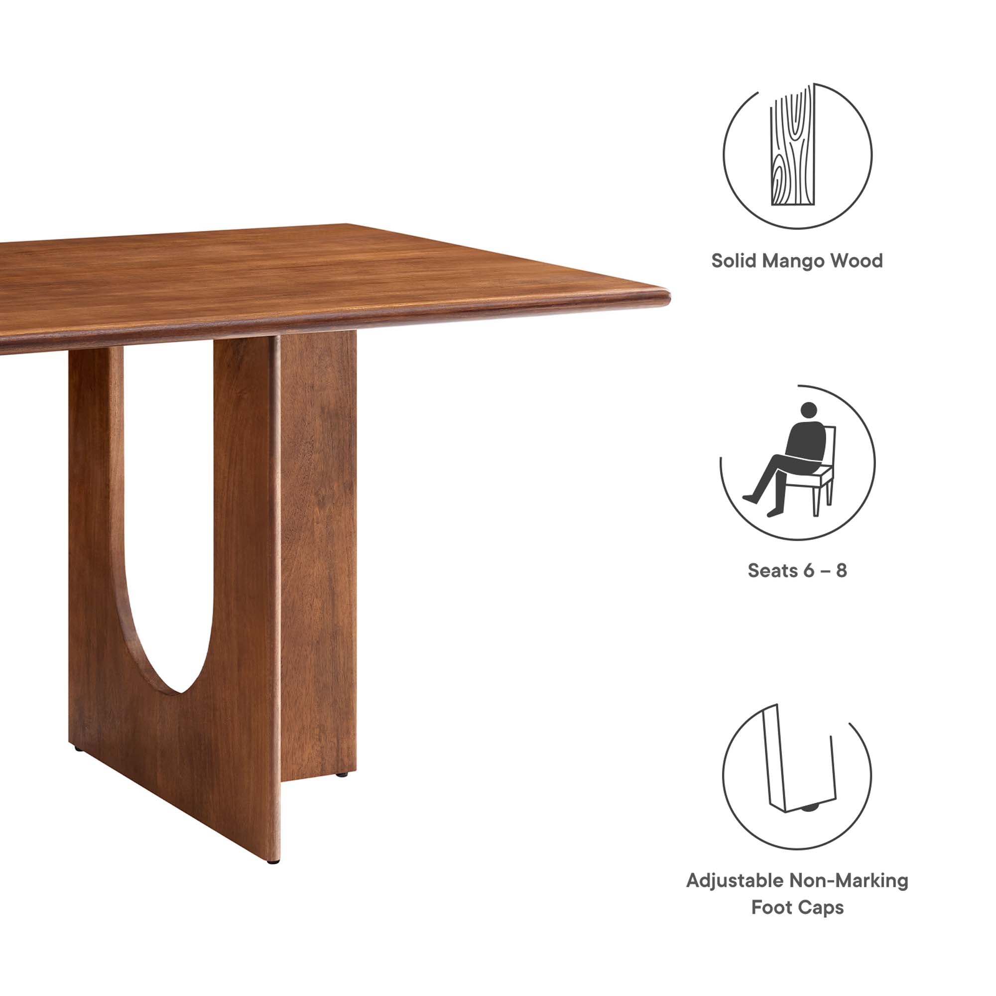 Rivian Rectangular 70" Wood Dining Table, Walnut