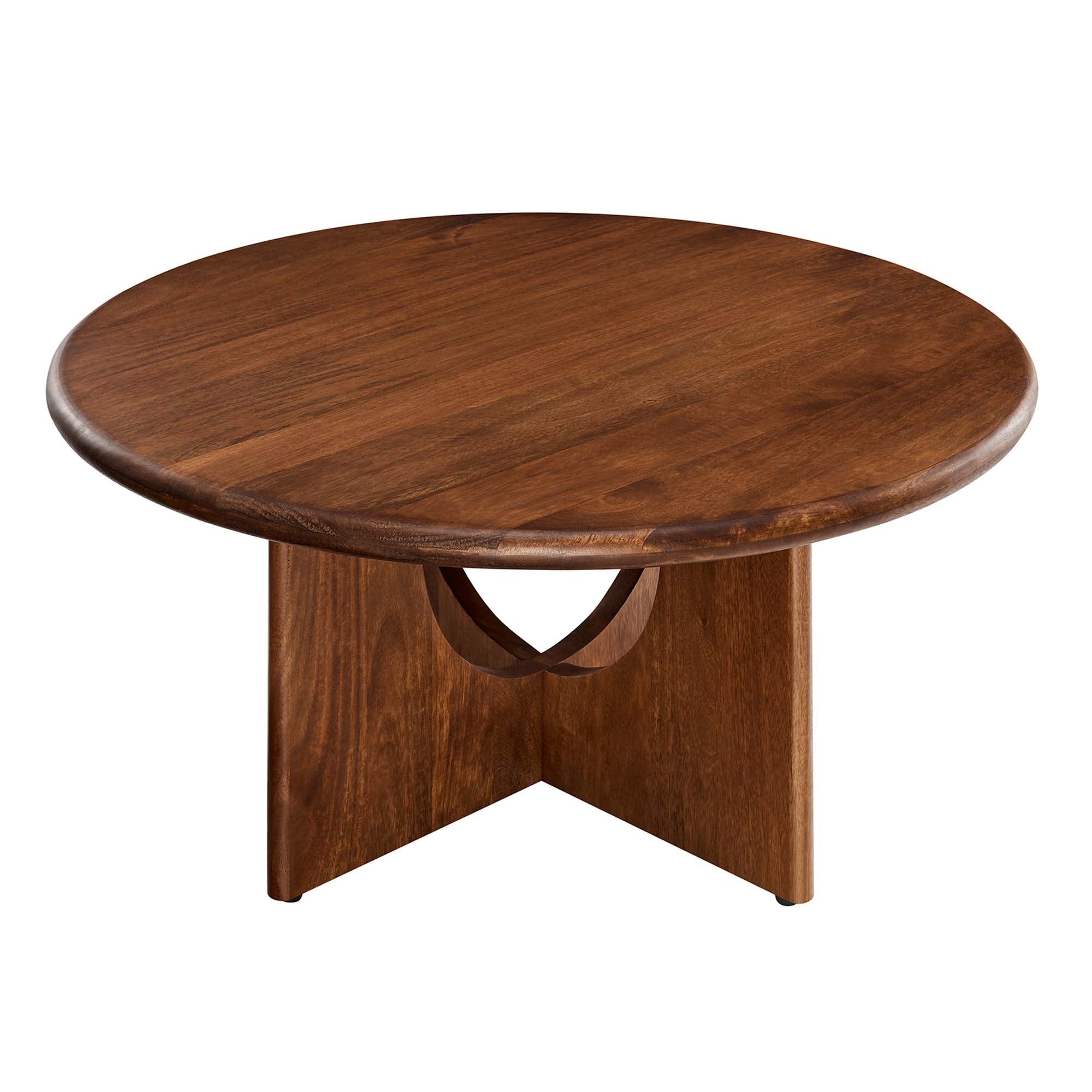 Rivian Round 34" Coffee Table, Walnut