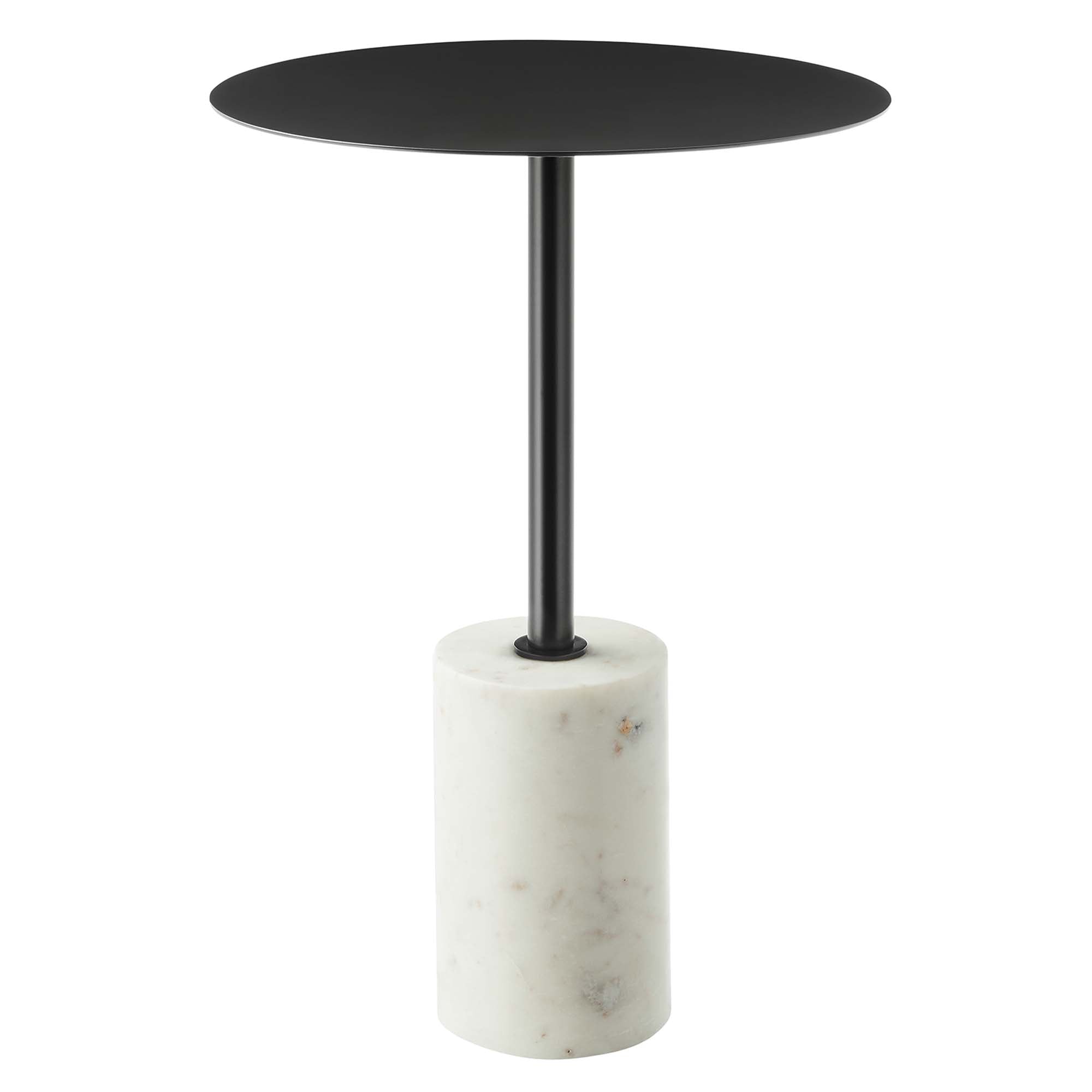 Lyric Round Side Table, White Black