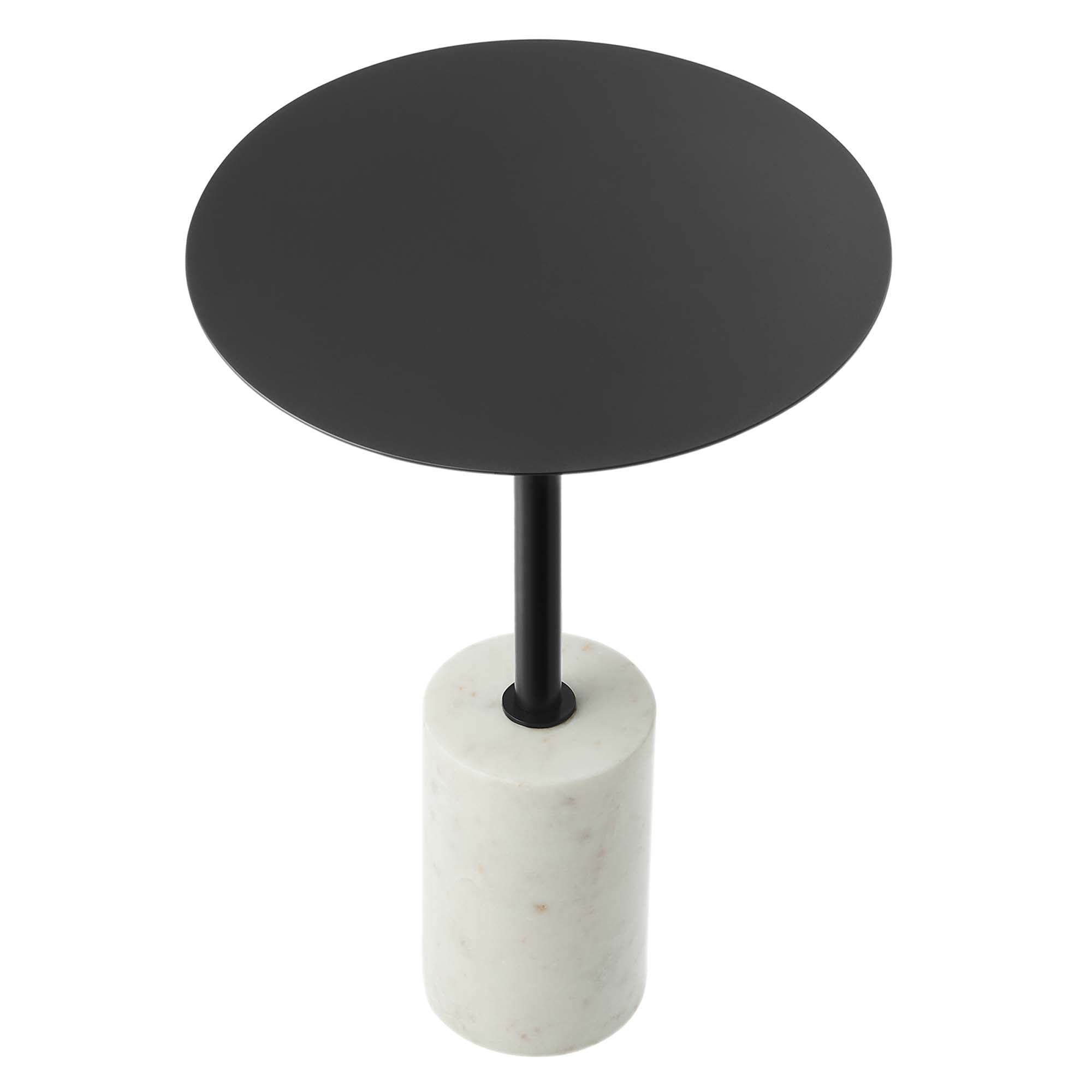 Lyric Round Side Table, White Black