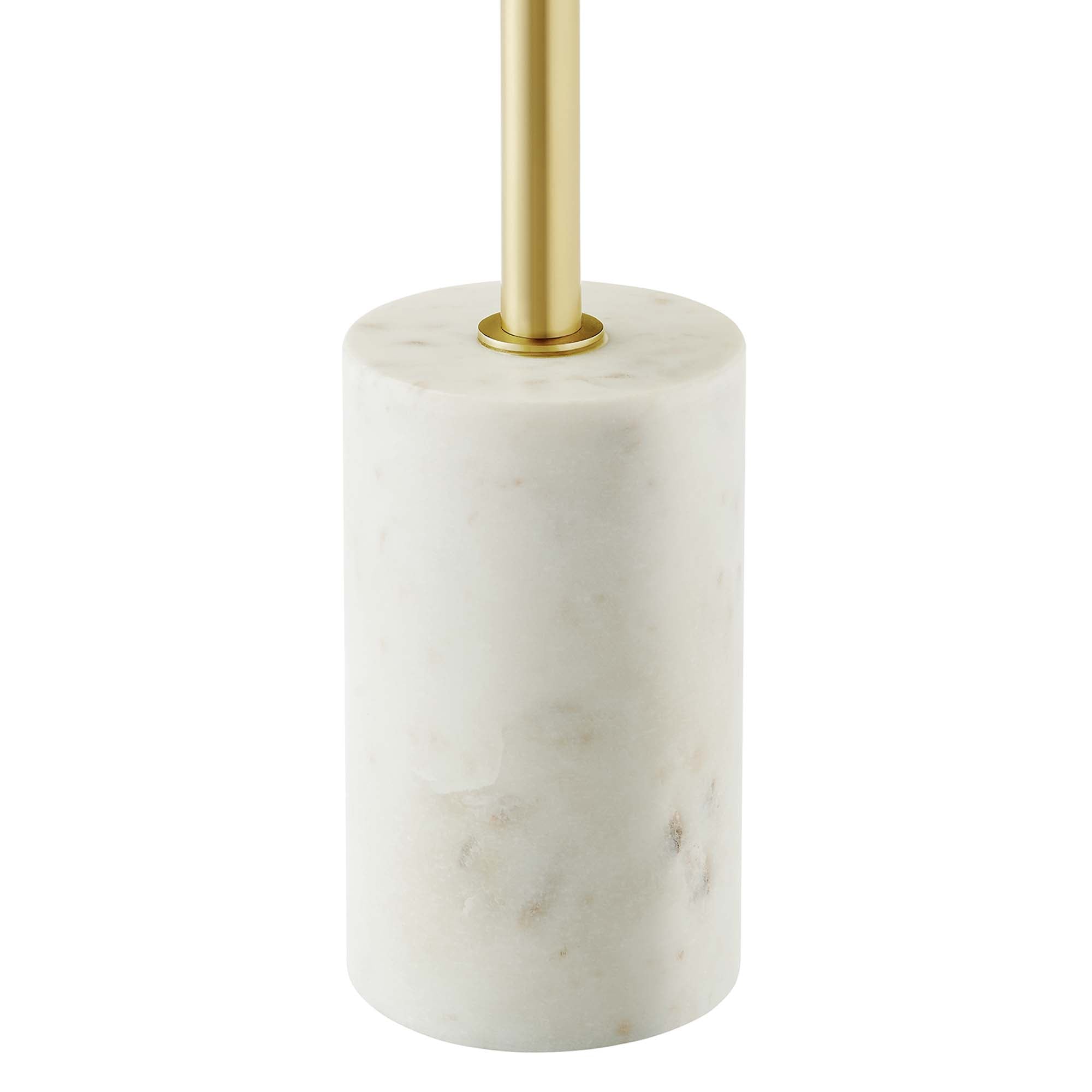 Lyric Round Side Table, White Brass