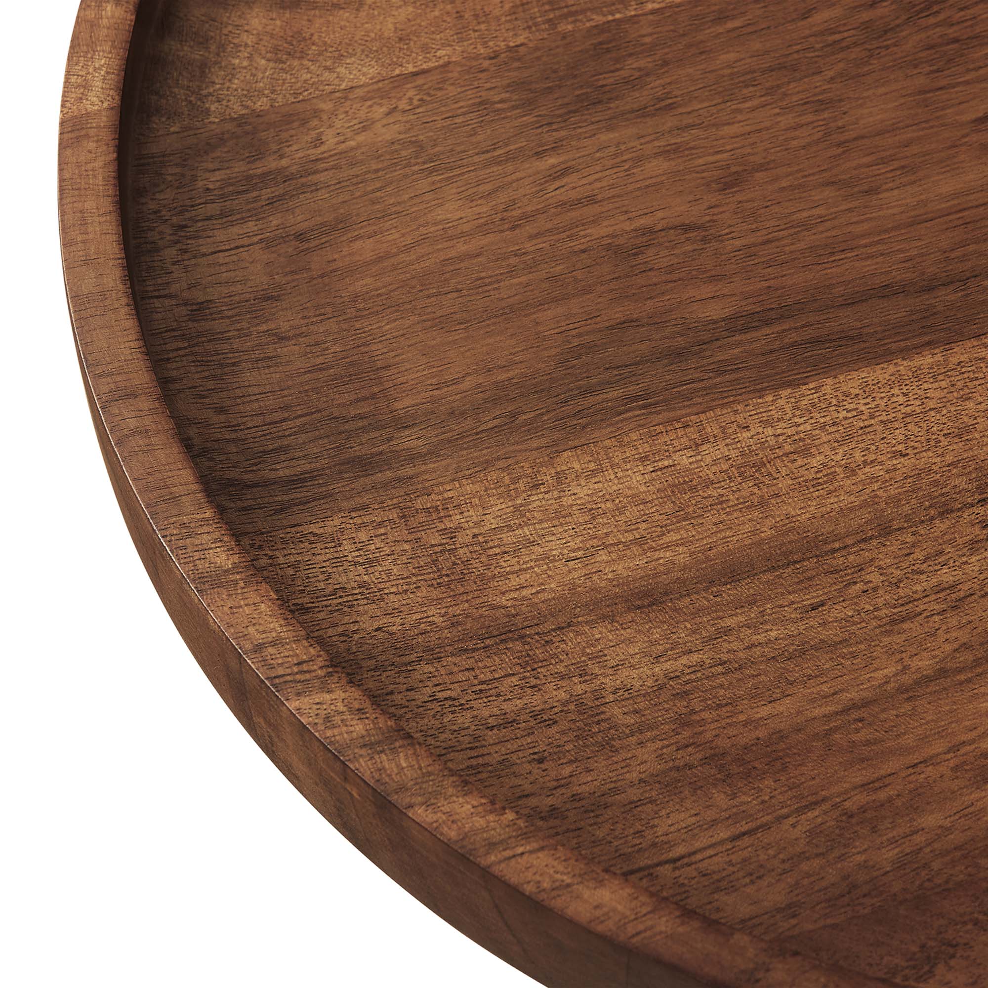 Amina Round Acacia Wood Side Table, White Light Oak