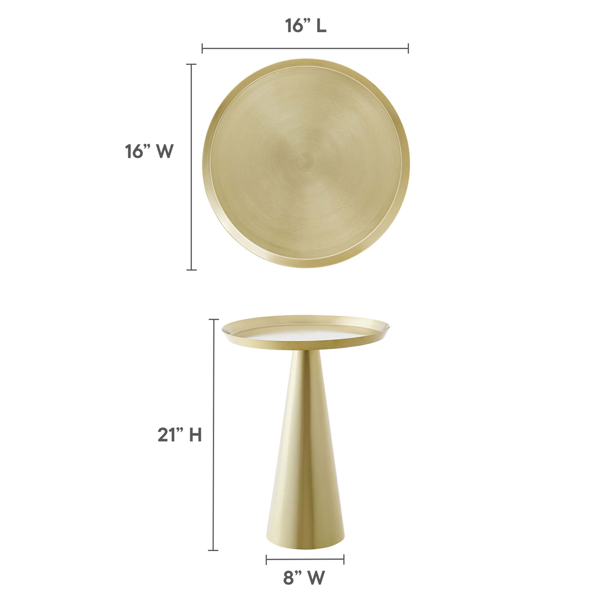 Maren Round Side Table, Brass