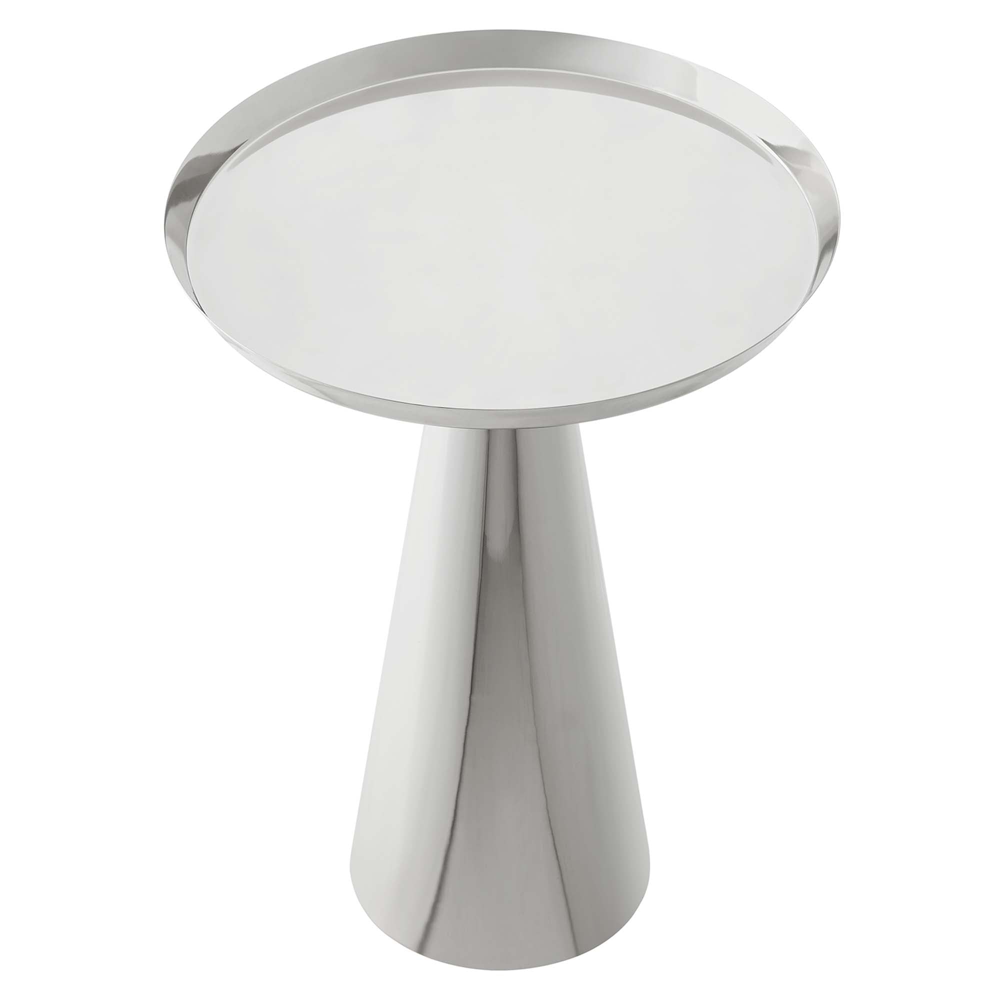 Maren Round Side Table, Nickel