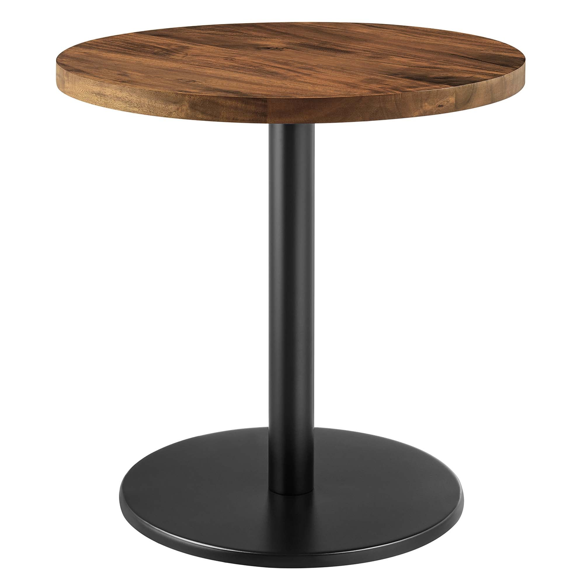 Viva Round Acacia Wood Side Table, Black Light Oak