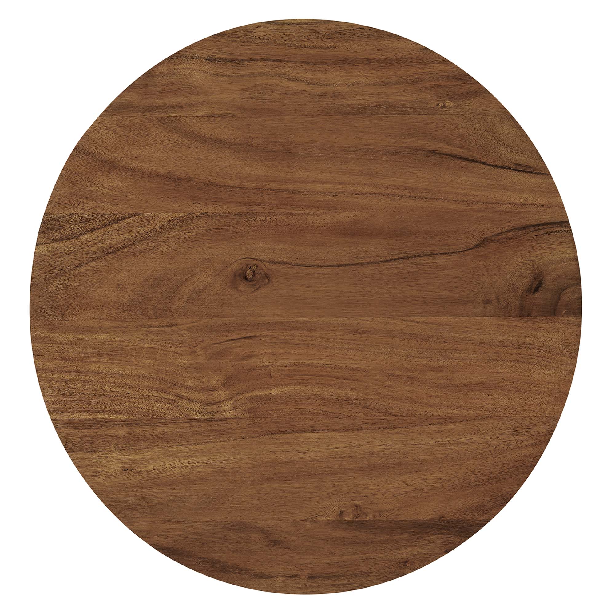 Viva Round Acacia Wood Side Table, Black Light Oak