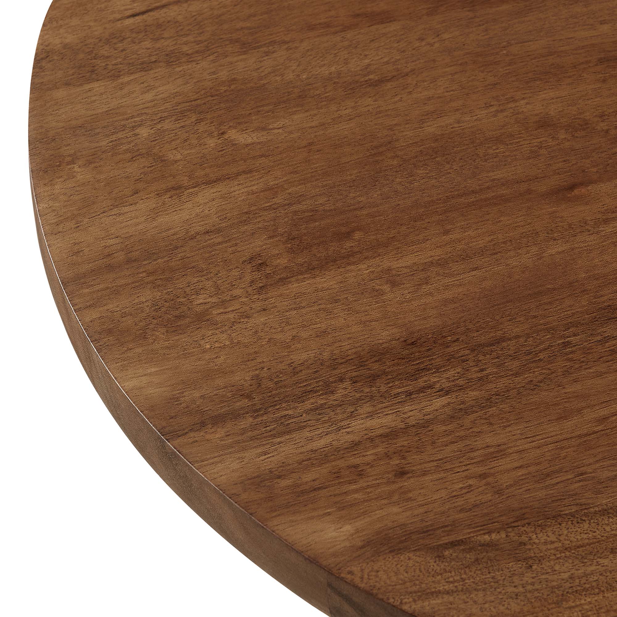 Viva Round Acacia Wood Side Table, Brass Light Oak