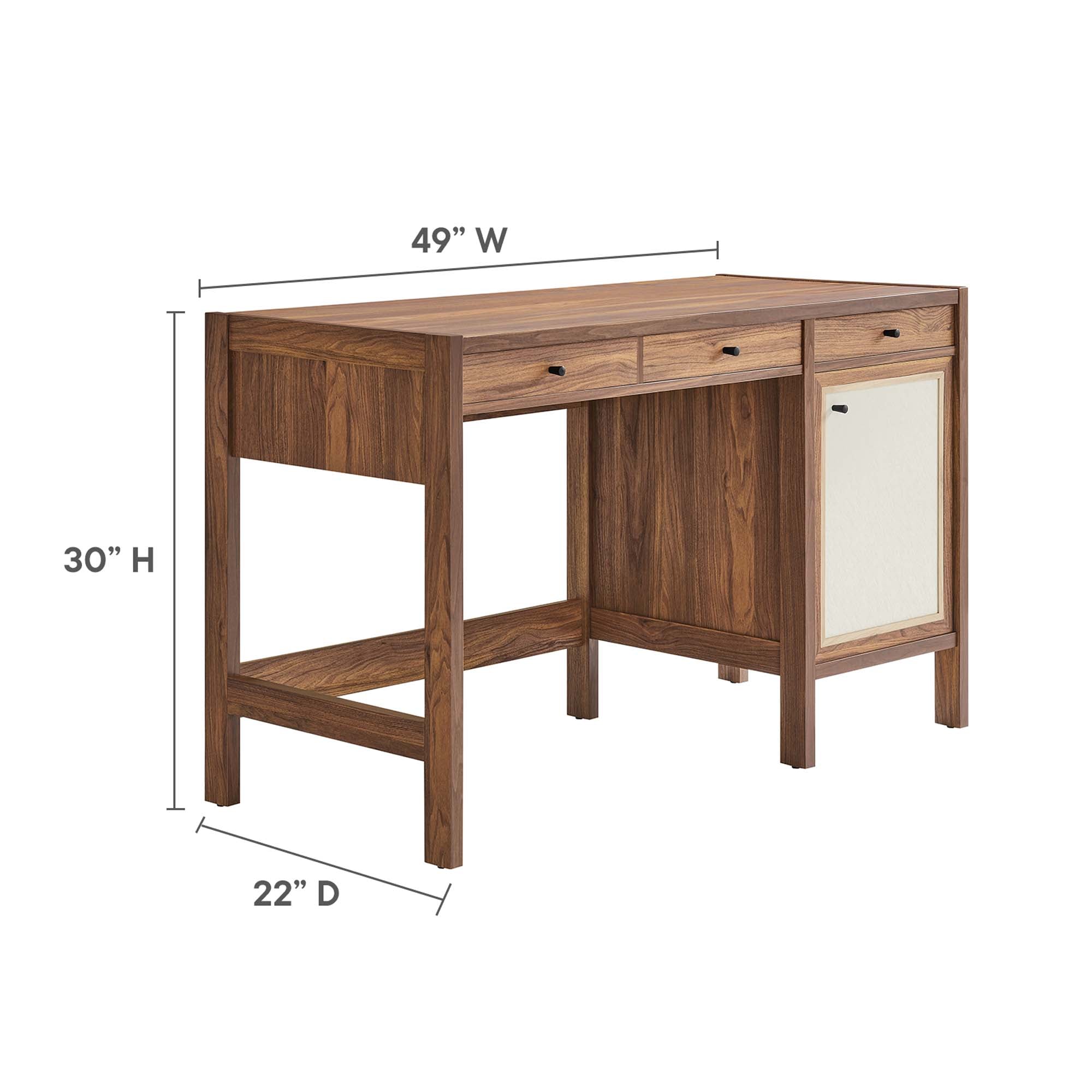 Capri 49" Wood Grain Office Desk, Walnut