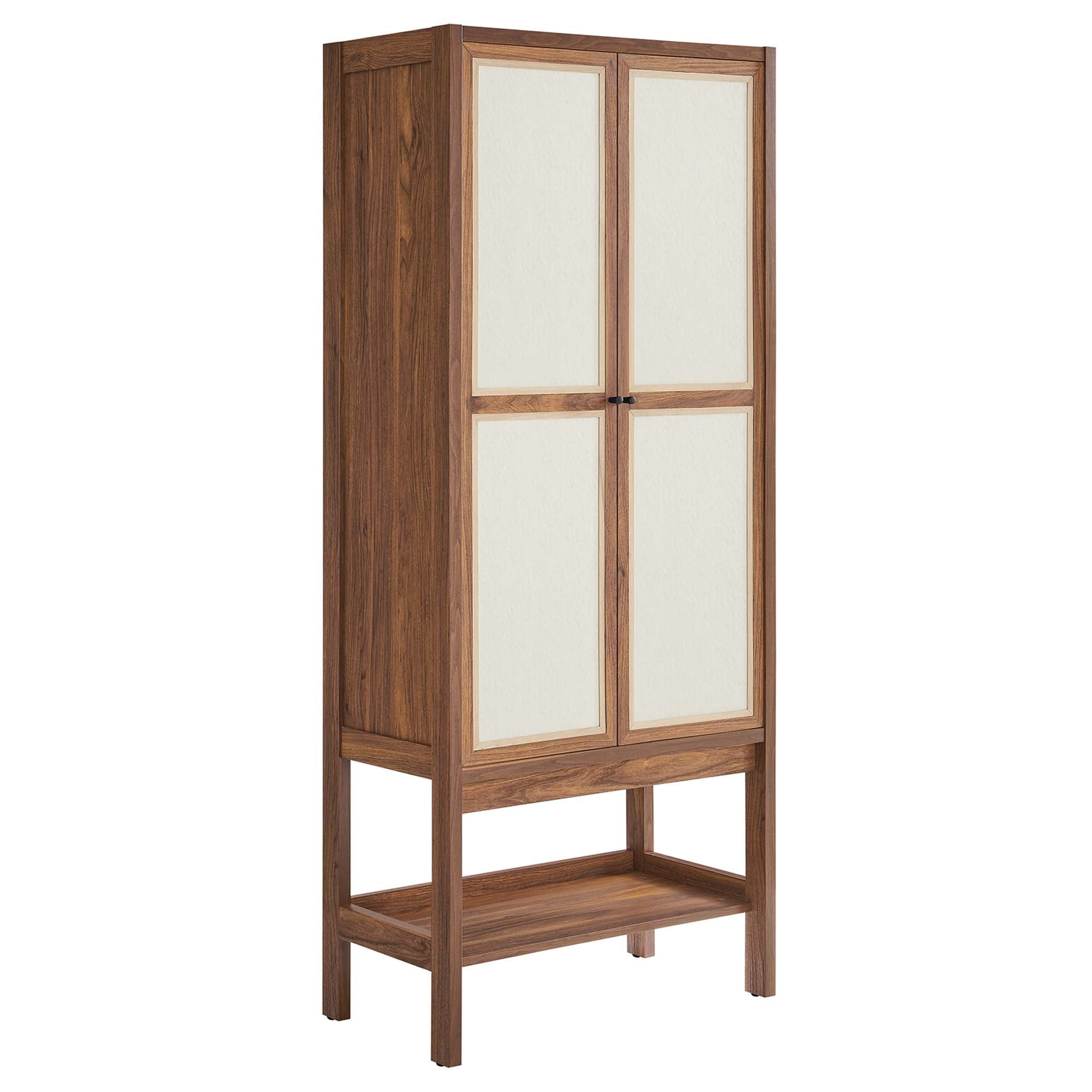 Capri Tall Wood Grain Standing Storage Cabinet, Walnut