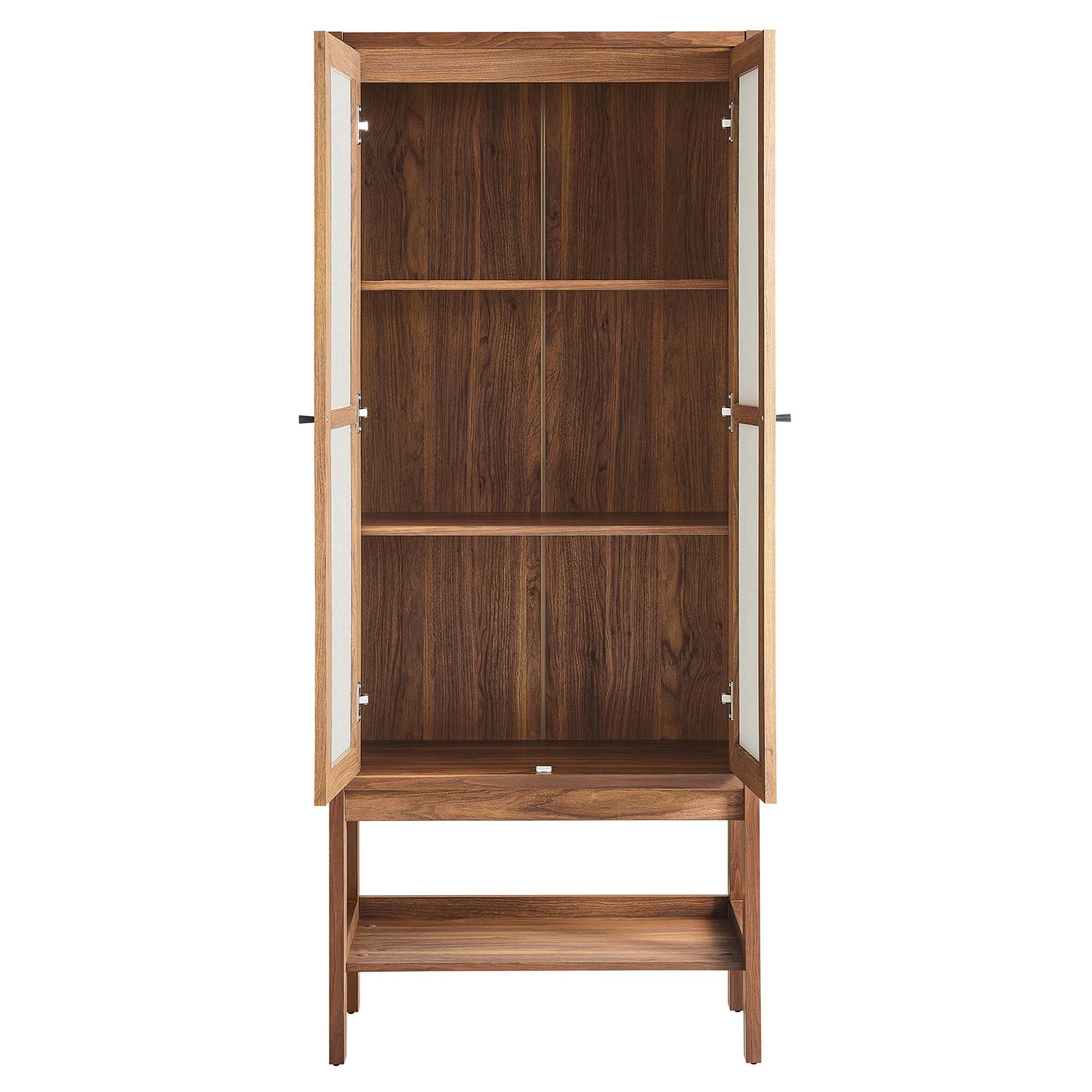 Capri Tall Wood Grain Standing Storage Cabinet, Walnut