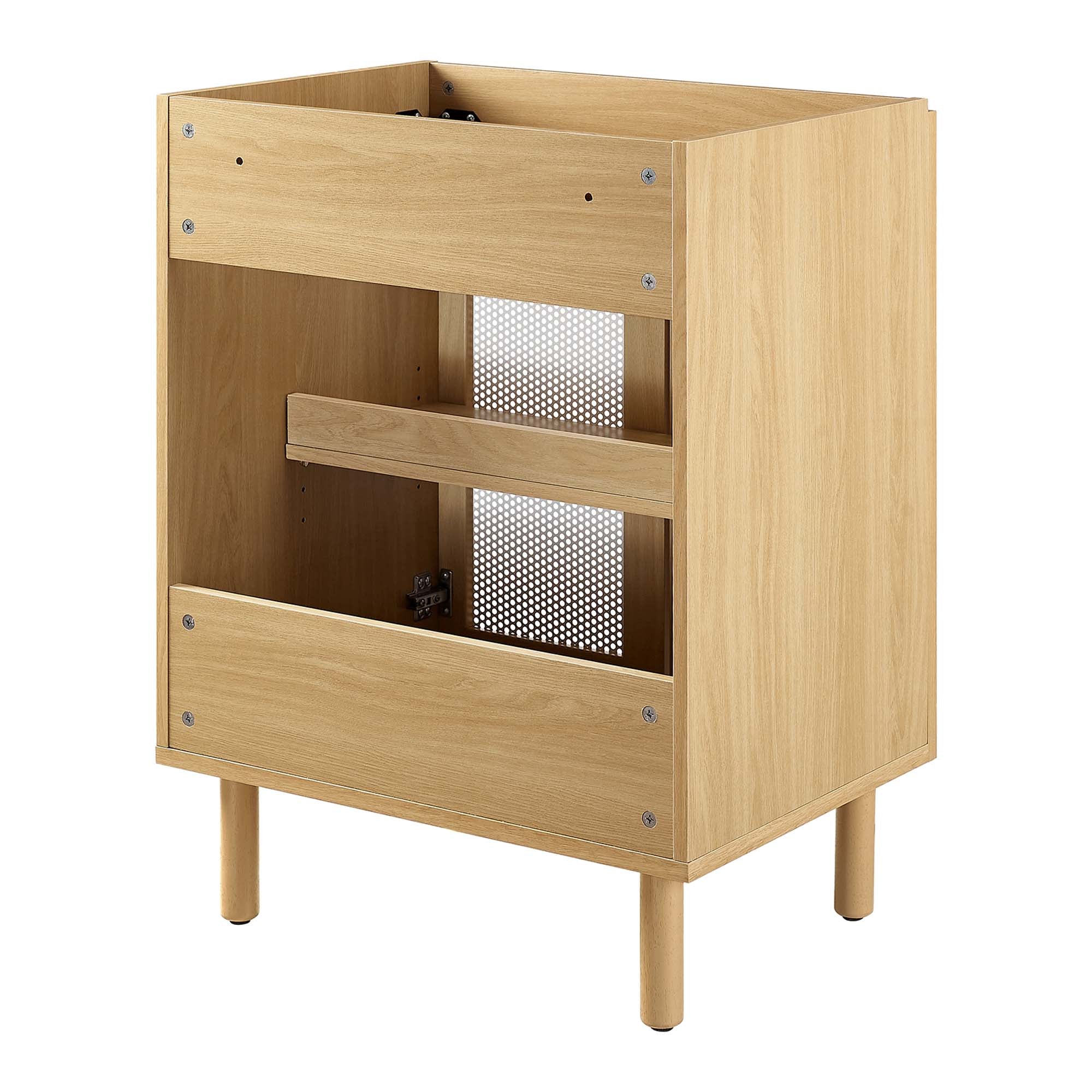 Calla 24" Perforated Metal Bathroom Vanity Cabinet (Sink Basin Not Included), Oak