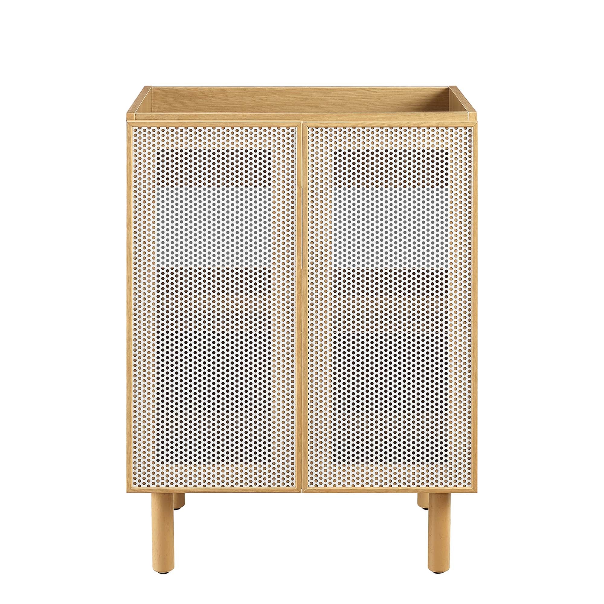 Calla 24" Perforated Metal Bathroom Vanity Cabinet (Sink Basin Not Included), Oak